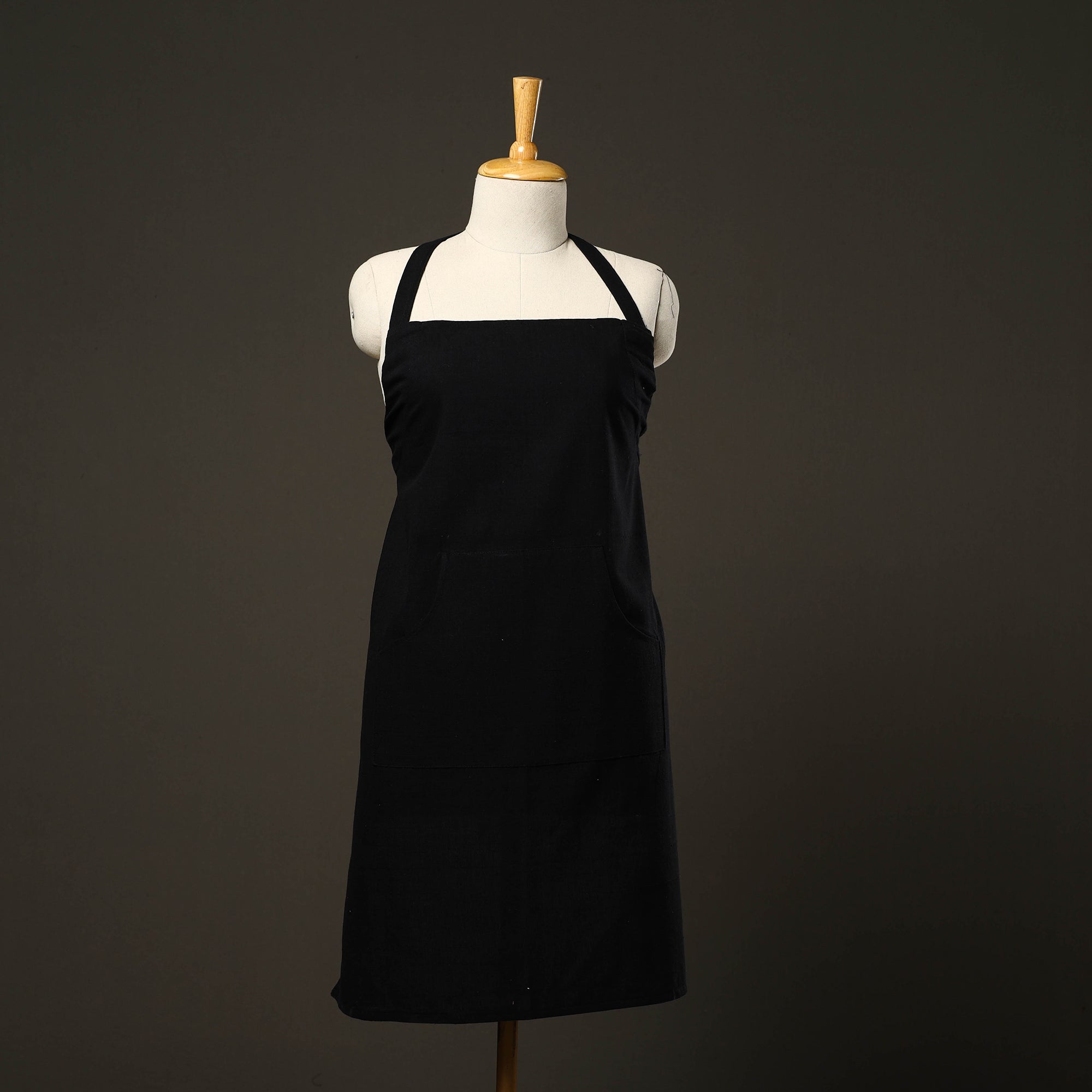 JALPARI Black - Jhiri Handloom Cotton Apron with Pocket 17