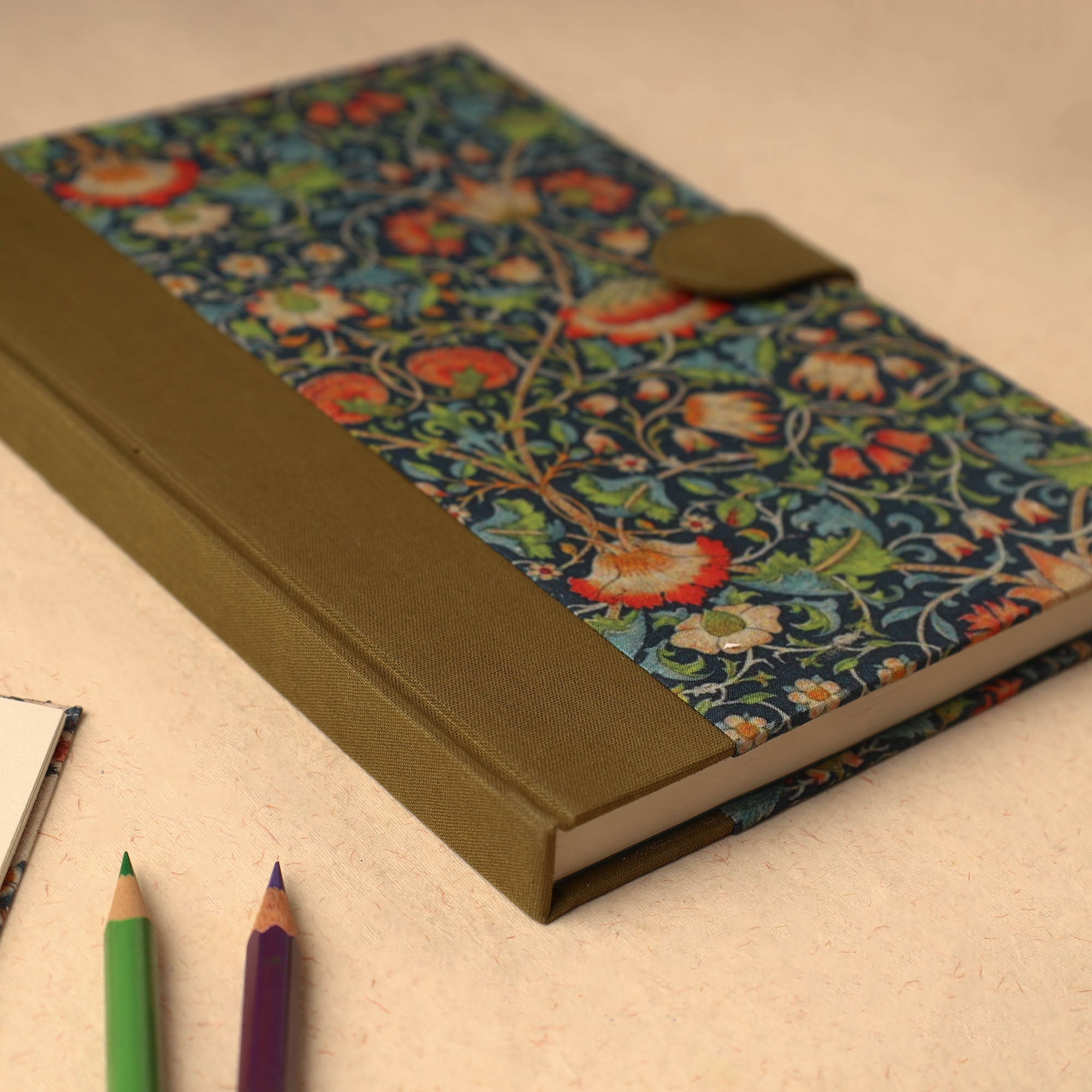 SUKRITI INPRINT Blue - Floral Printed Handcrafted Magnetic Closure Notebook (8 x 6 in) 14 - view 2