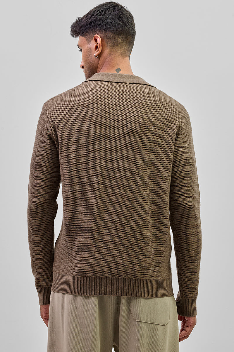 SNITCH Brown Knitted Polo Sweater - view 7
