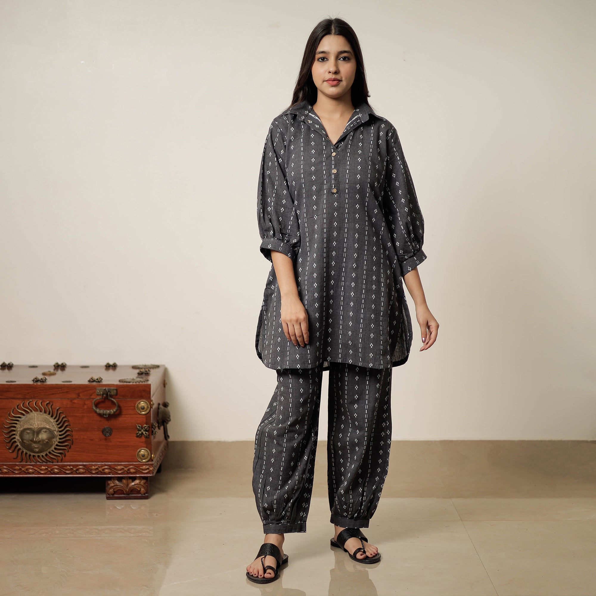 ITOKRI CASUALS Black - Jacquard Cotton Co-Ord Set 04 - view 2