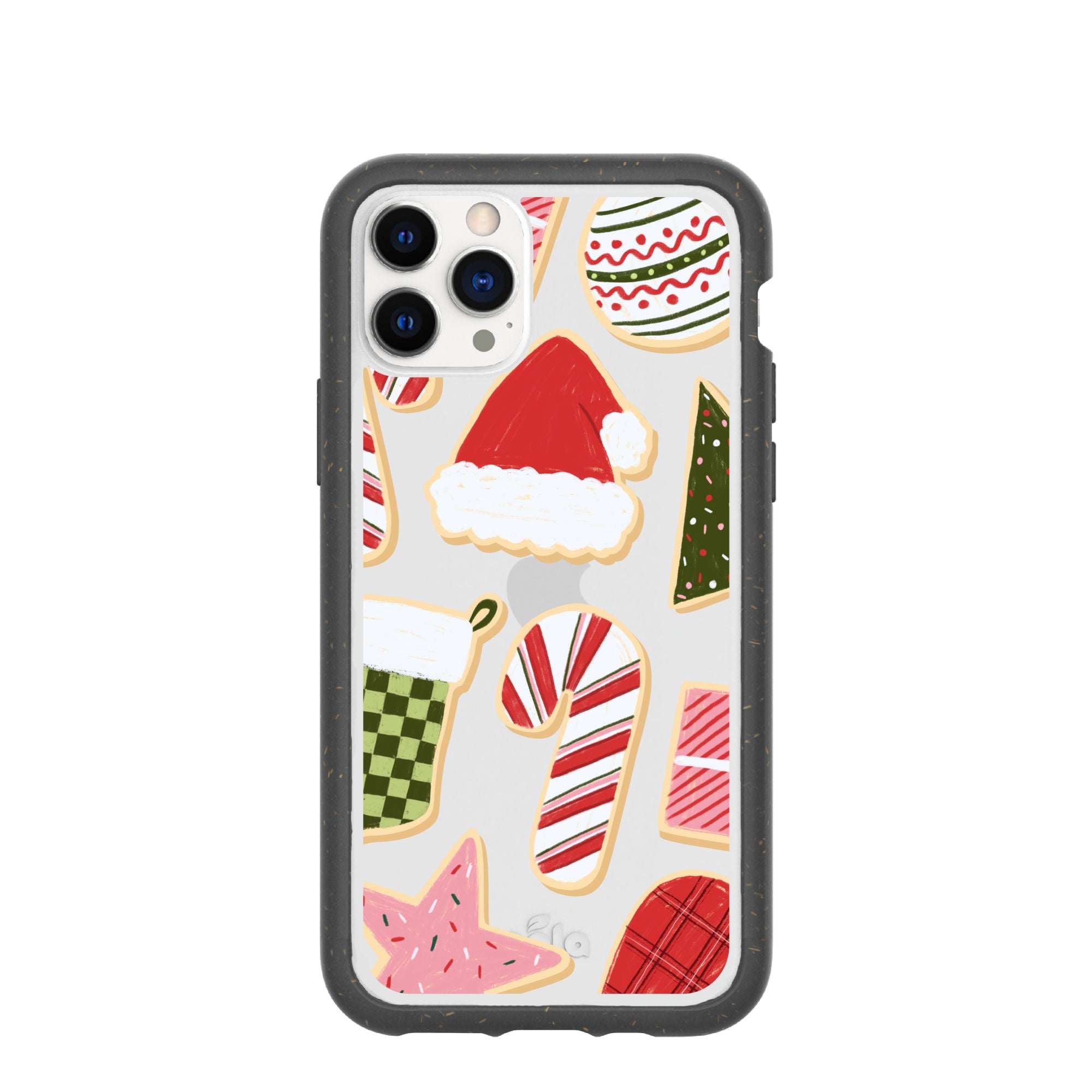 BlackTree Clear Festive Cookies iPhone 11 Pro Case With Black Ridge