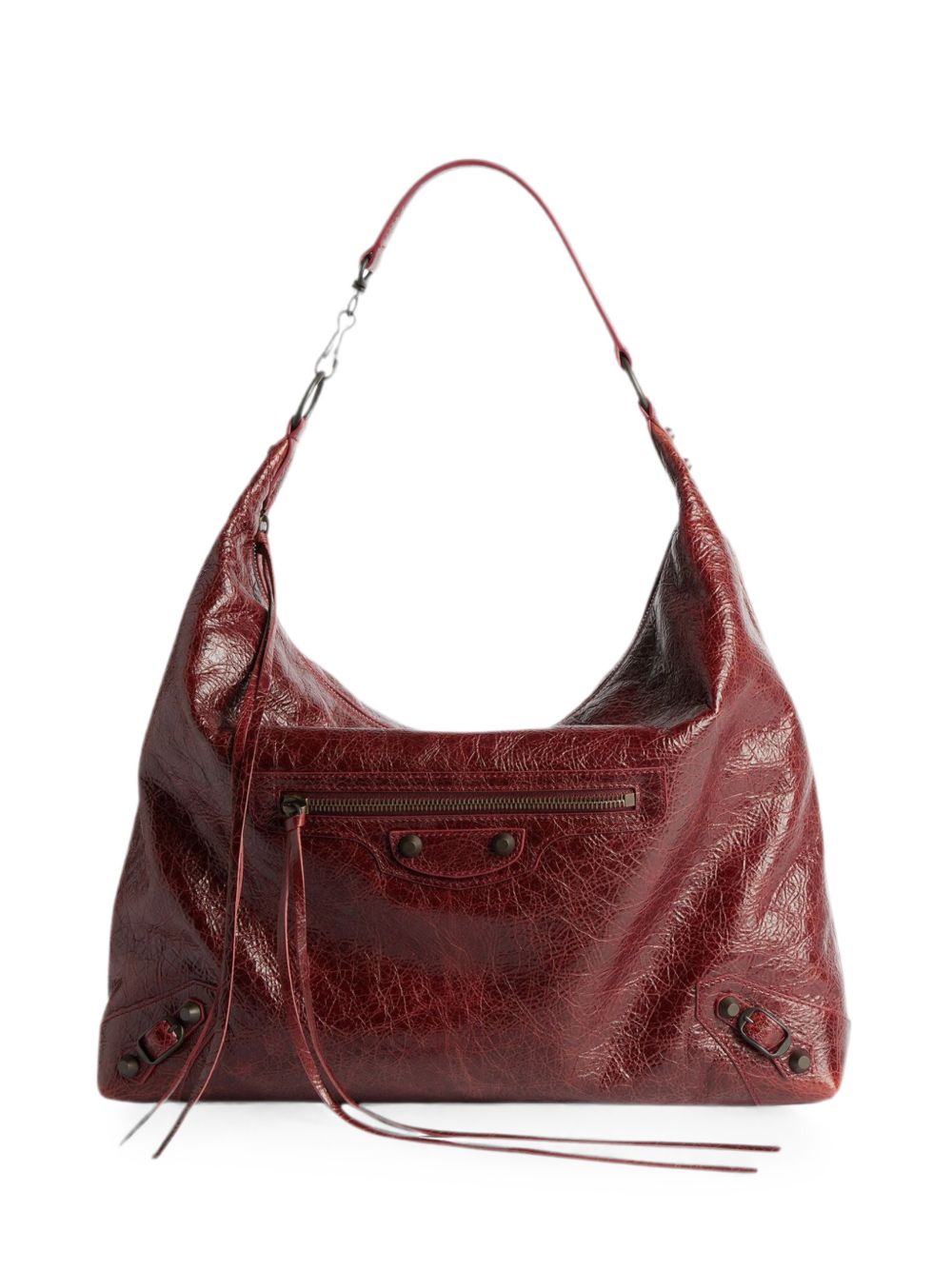 Balenciaga Crinkled Leather Top Zip Bag – 100% Calf Leather