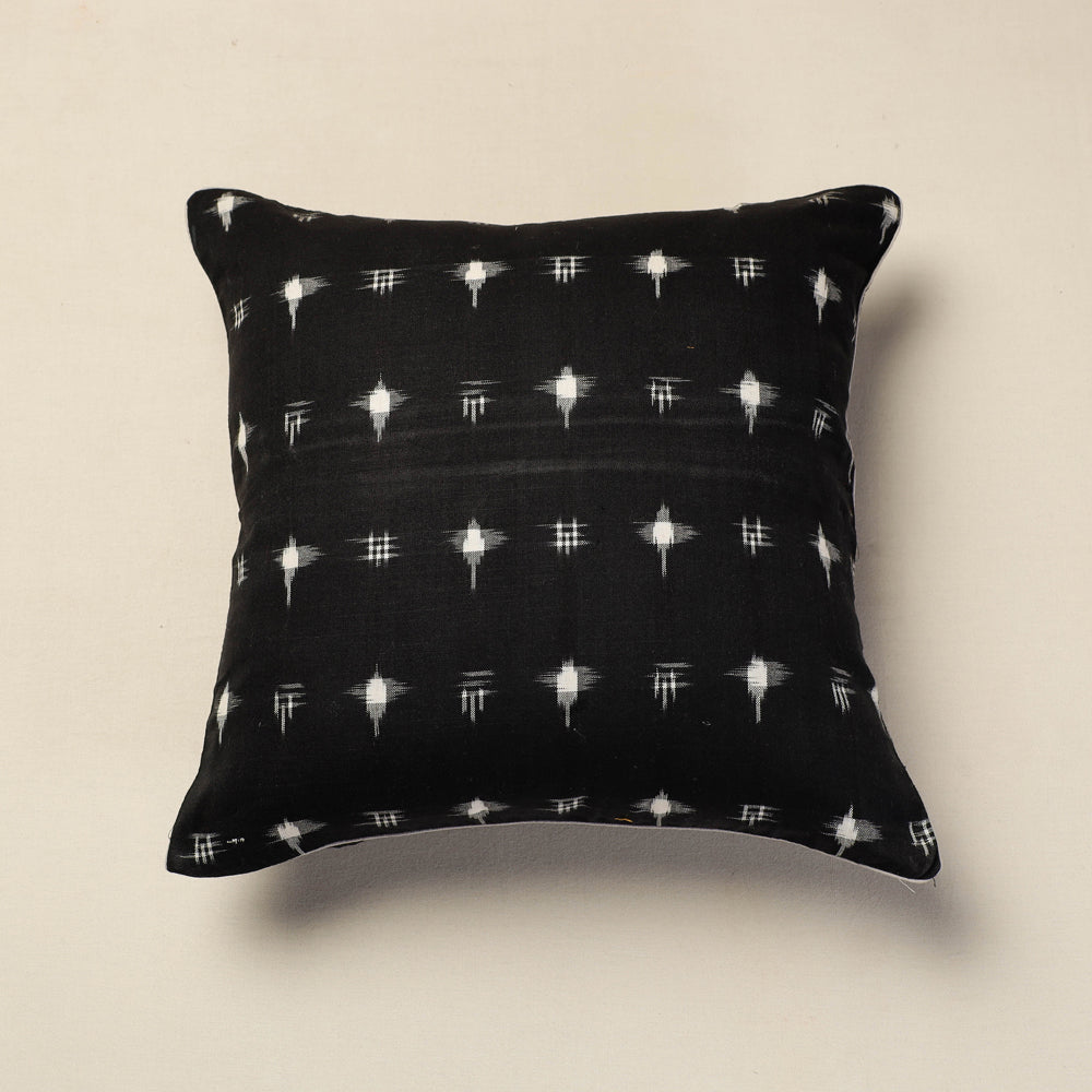 SOUTH KARGHA Black - Pochampally Ikat Cotton Cushion Cover (16 x 16 in)