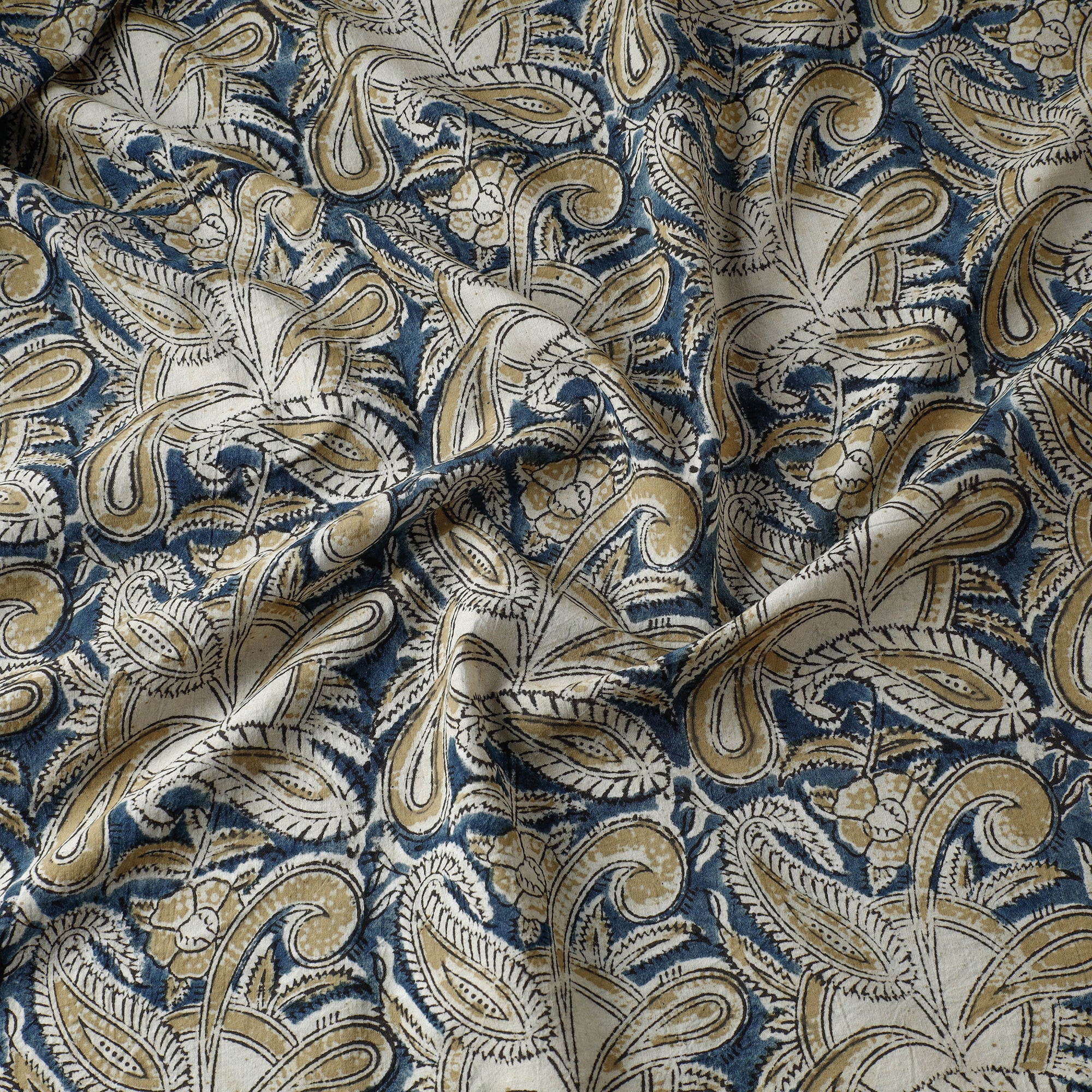 SOUTH KARGHA Beige - Kalamkari Block Printed Cotton Fabric - view 3