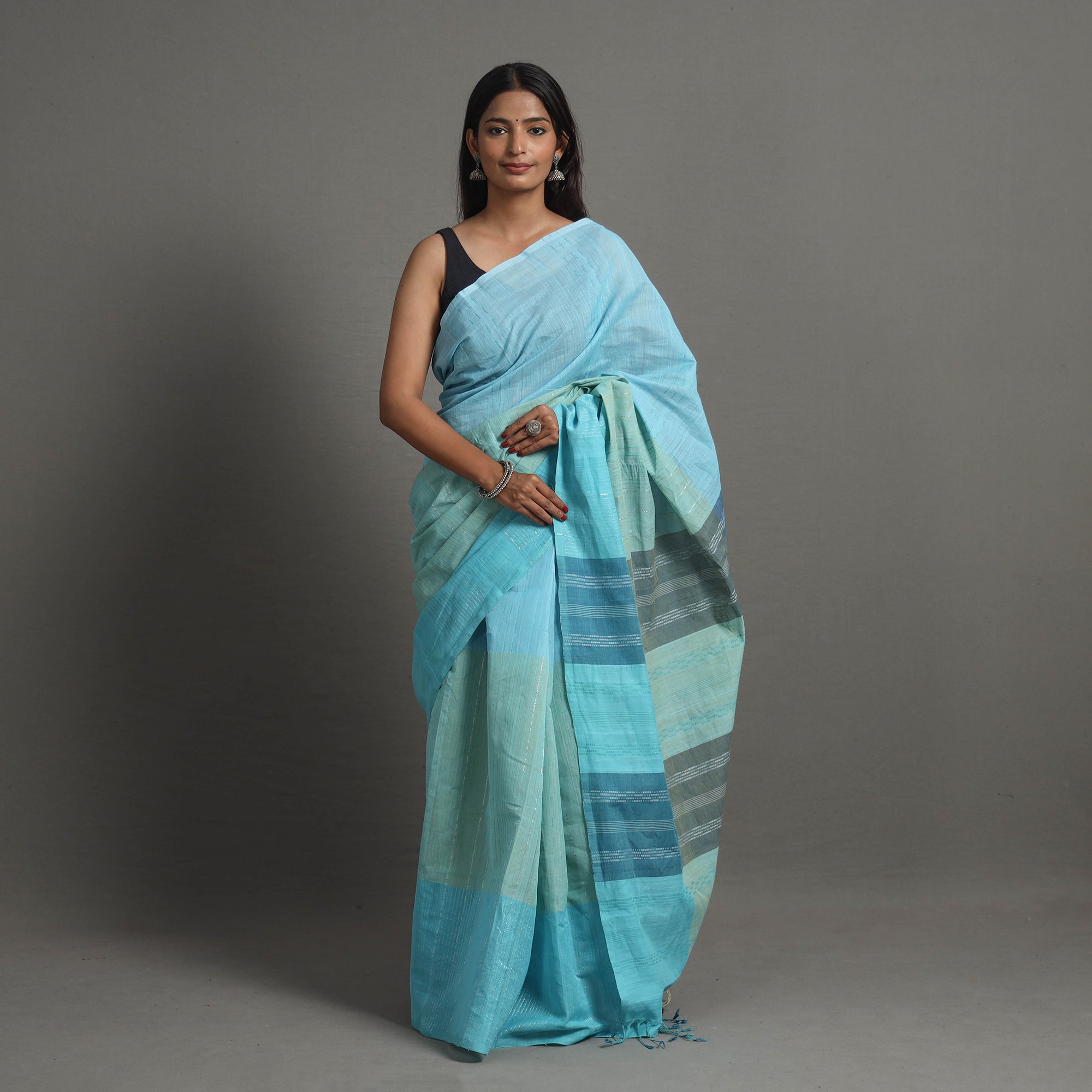 CHITRIKA Blue - Ballakami Cotton Handloom Saree 84