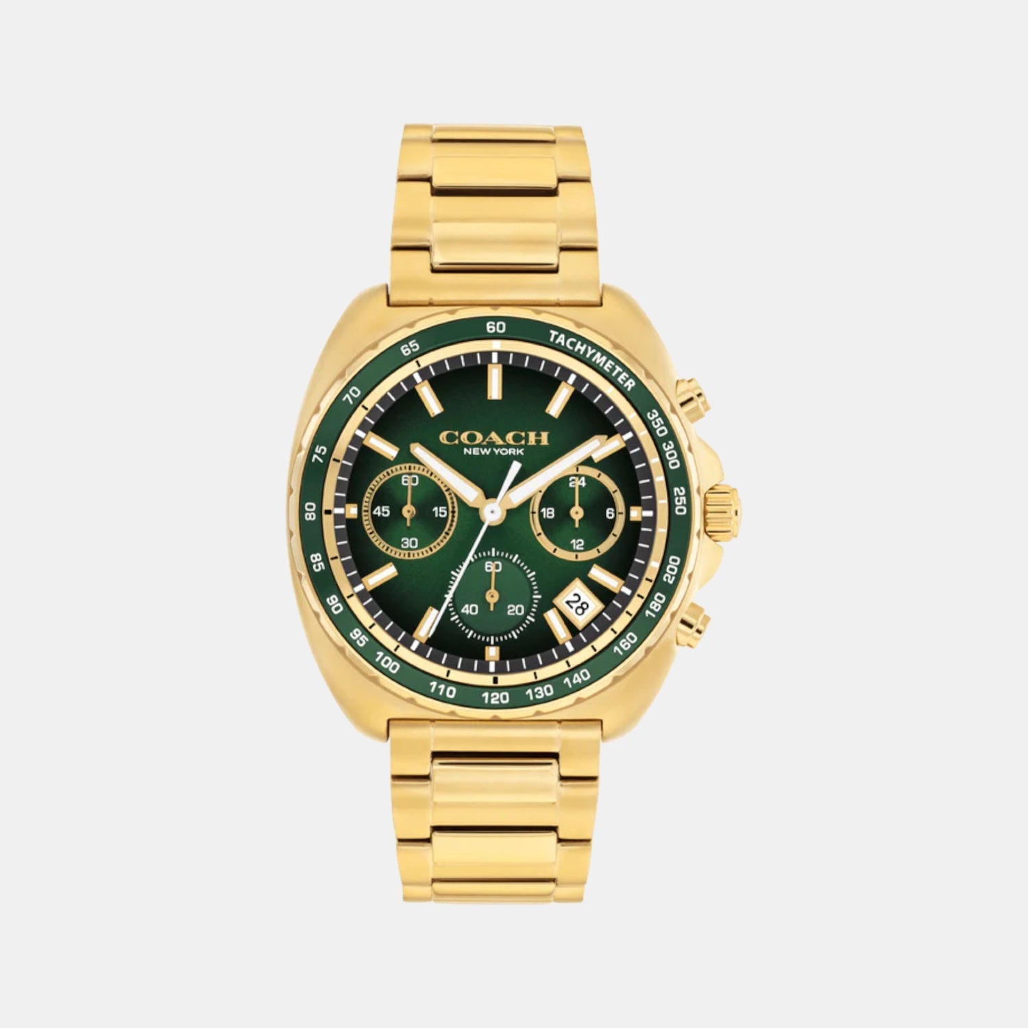 Coach Charter Men Quartz Green Dial Chronograph Stainless Steel Watch 14602738