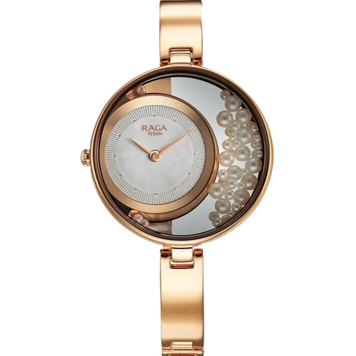 Titan Raga Power Pearls Quartz Analog White Dial with loose pearls Metal Strap Watch for Women 33.5mm NT95224WM01F - view 2
