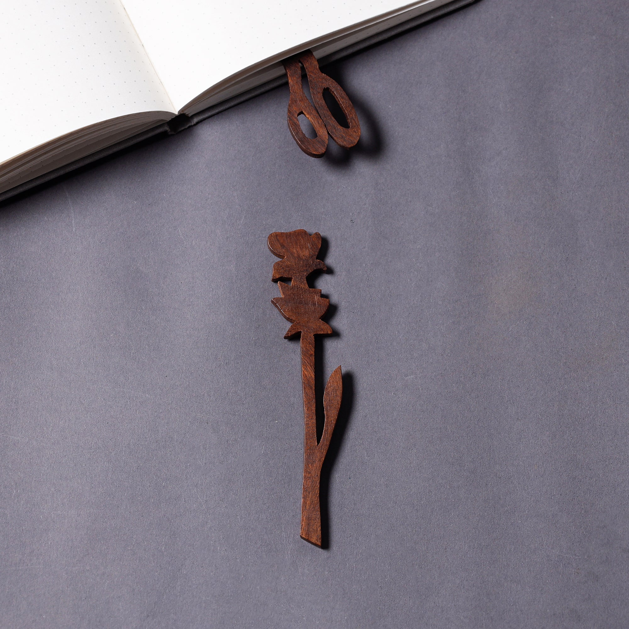 ITOKRI CRAFTS INITIATIVE Bijnor Hand Carved Sheesham Wood Bookmark