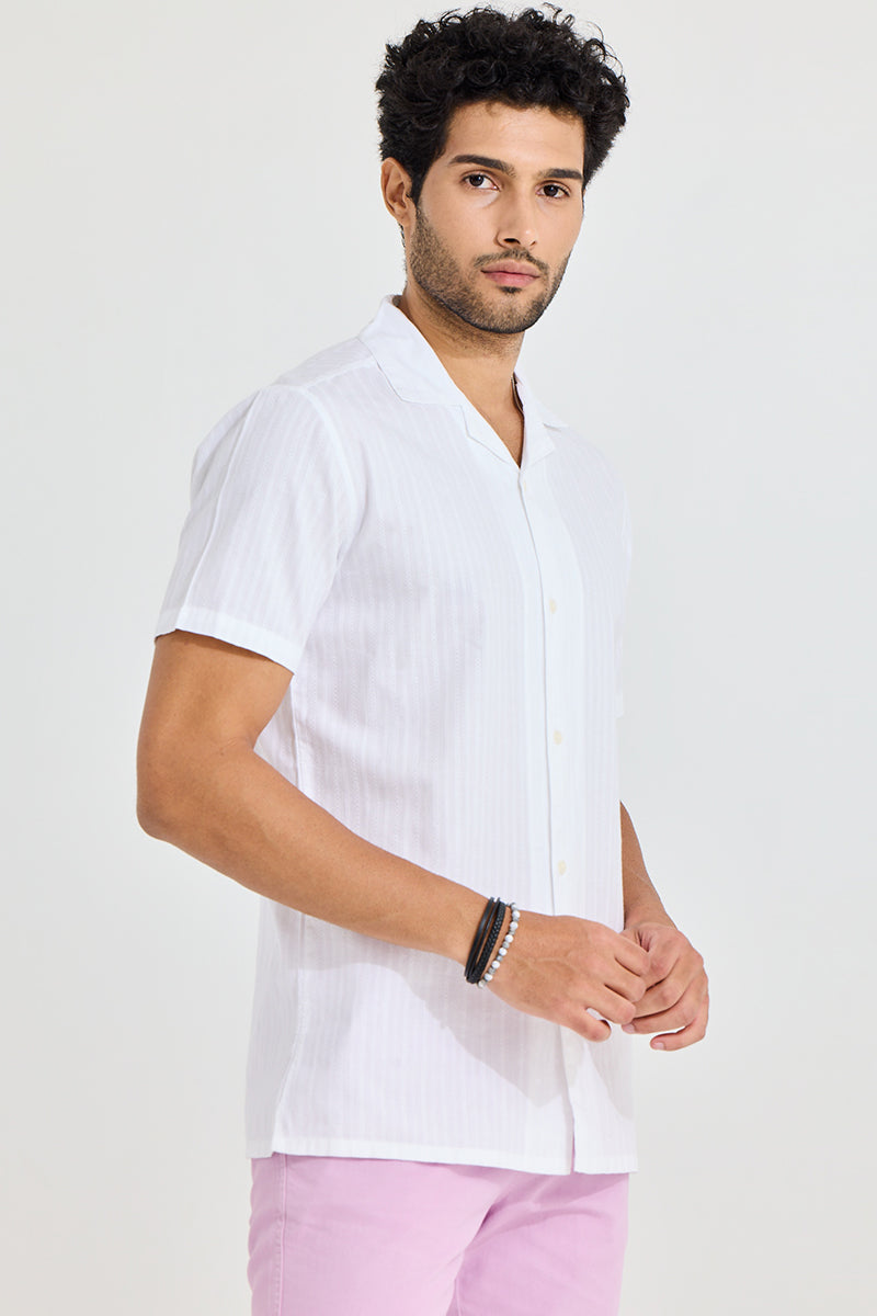 SNITCH Braided Twisted Line White Shirt