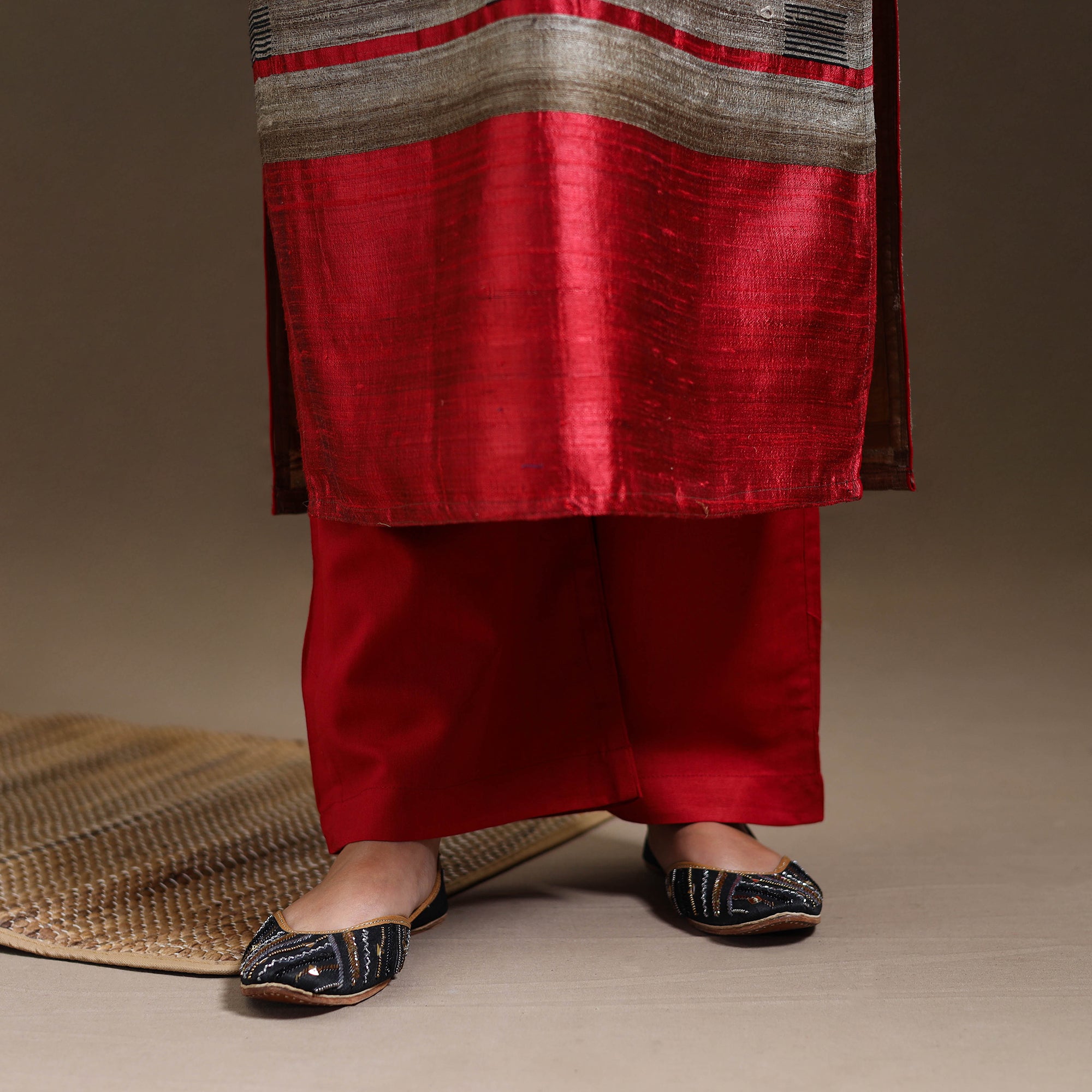 ITOKRI CASUALS Beige - Bhagalpuri Handloom Tussar Silk Suit Set 06 - view 6