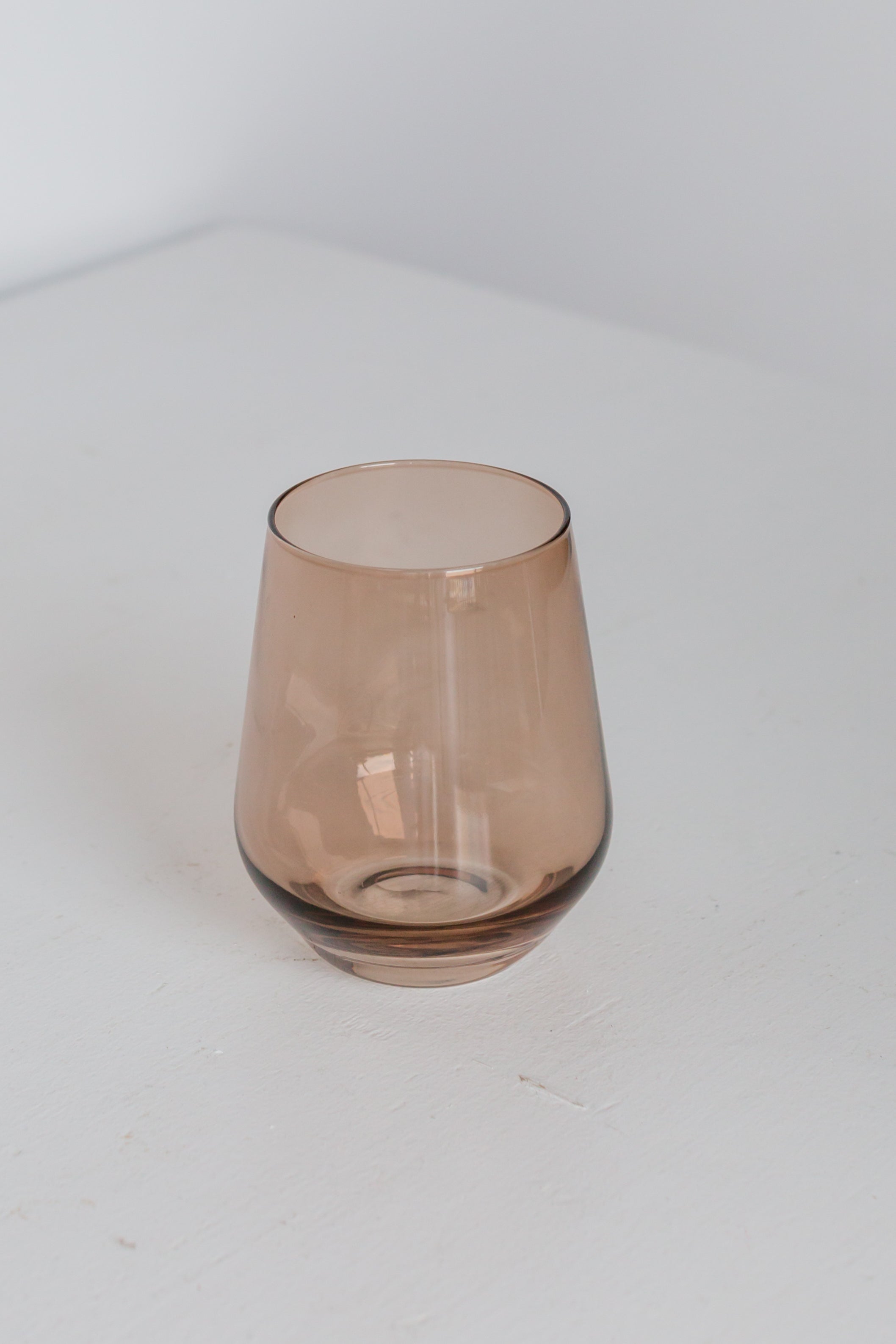 Estelle Colored Glass Estelle Colored Wine Stemless - Set of 6 {Mocha Mousse (Our Amber Smoke)} - view 4