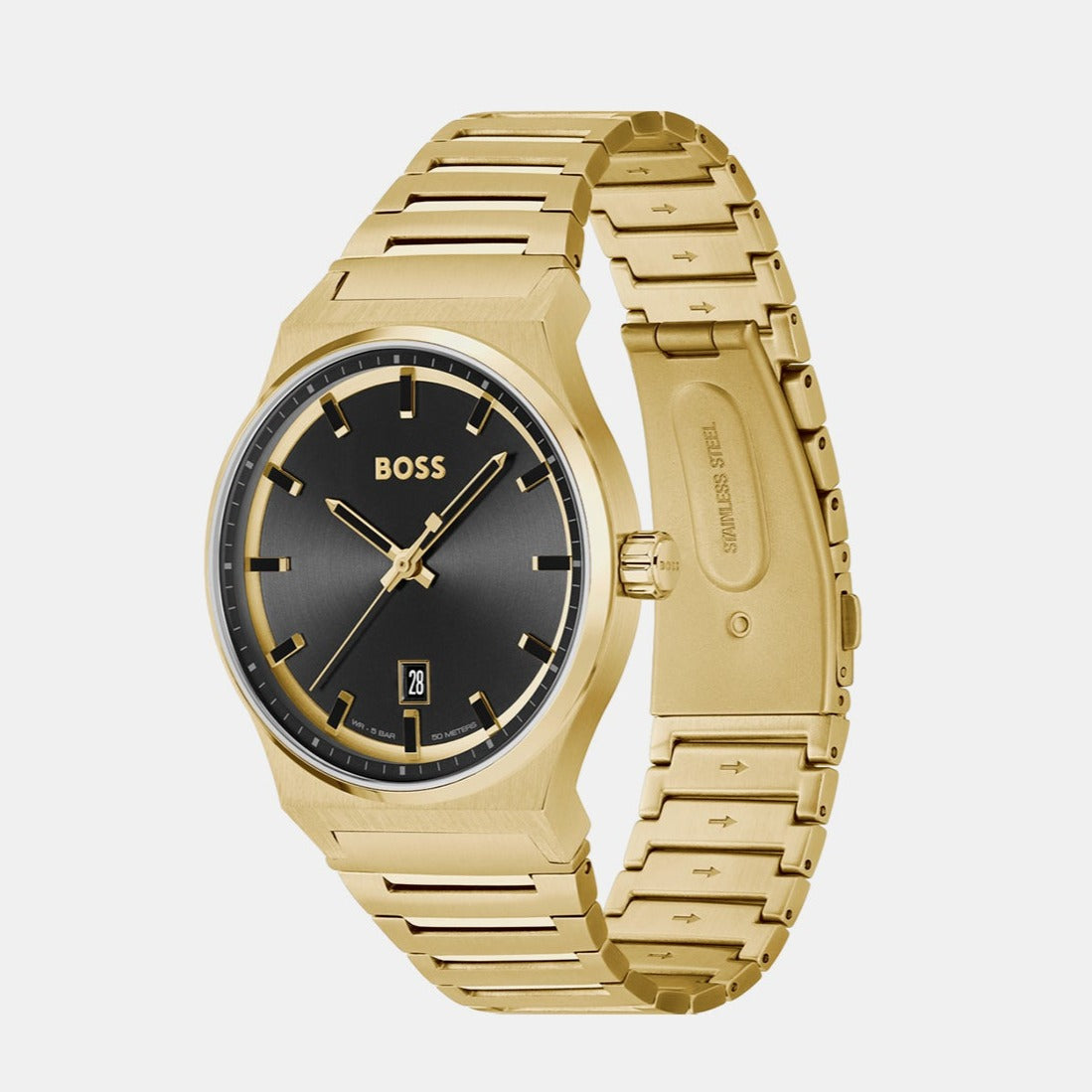Boss Candor Men Quartz Black Dial Analog Stainless Steel Watch 1514077 - view 2