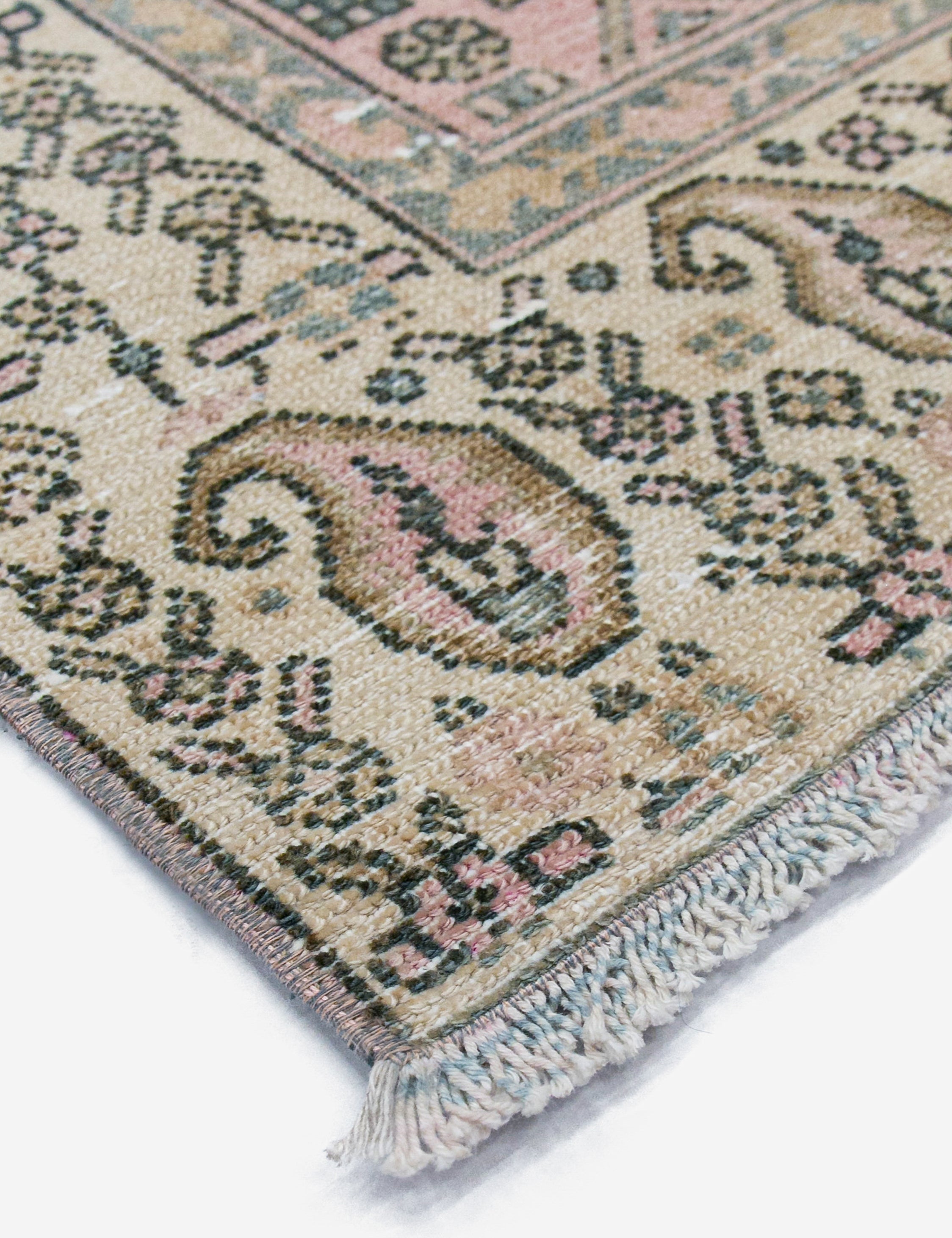 Lulu and Georgia Vintage Turkish Hand-Knotted Wool Rug No. 449, 3'10" x 6'7" - view 2