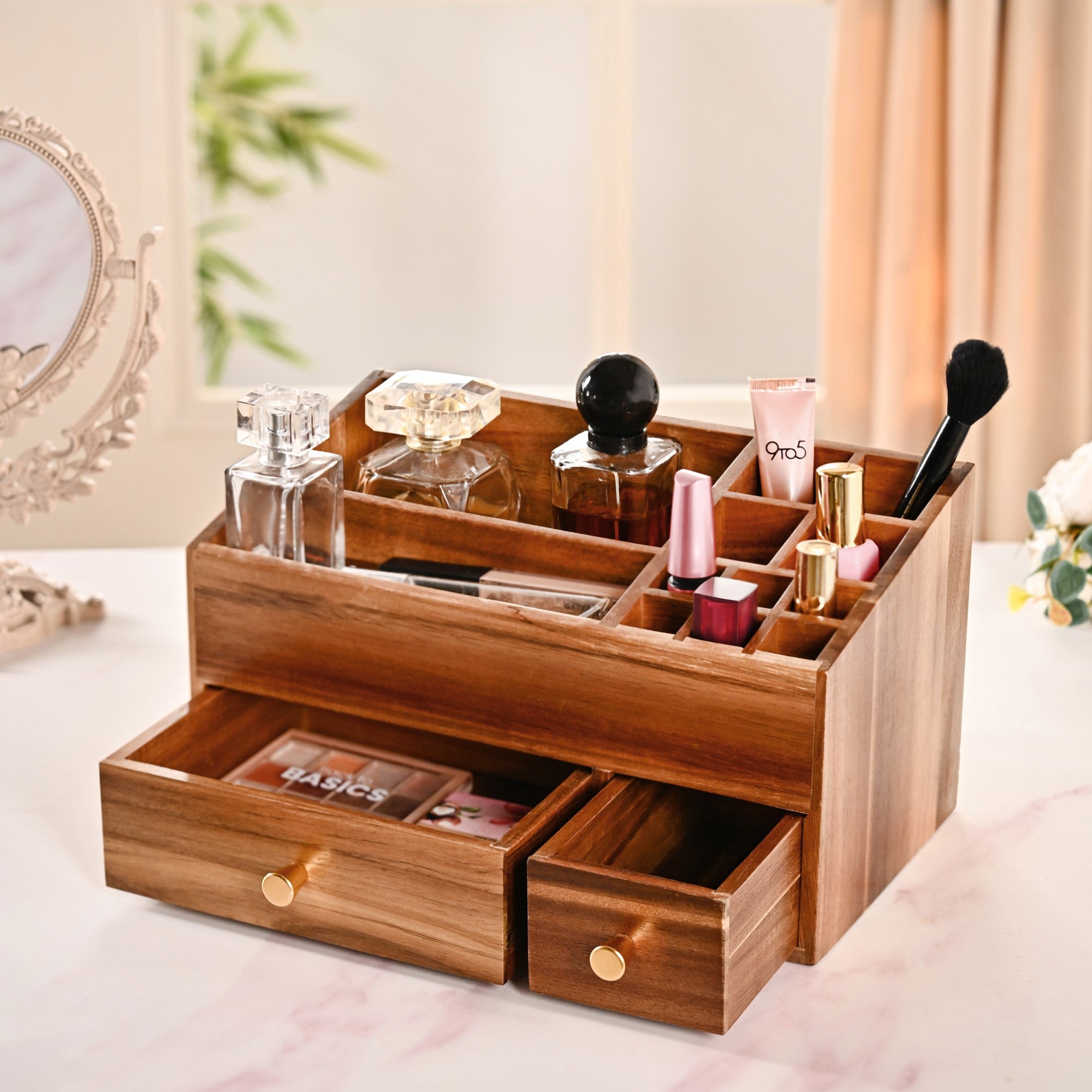 Nestasia Acacia Wood Makeup Organiser Box For Dressing Table - view 9
