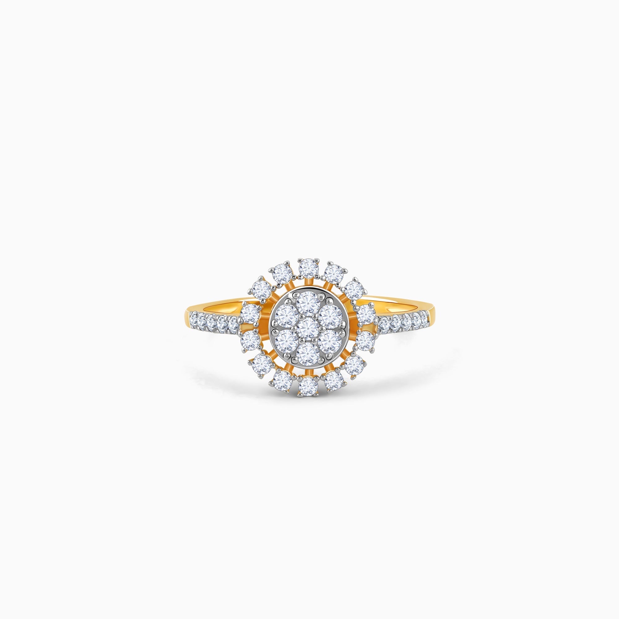 GIVA Jewellery Gold Fiore Bloom Diamond Ring