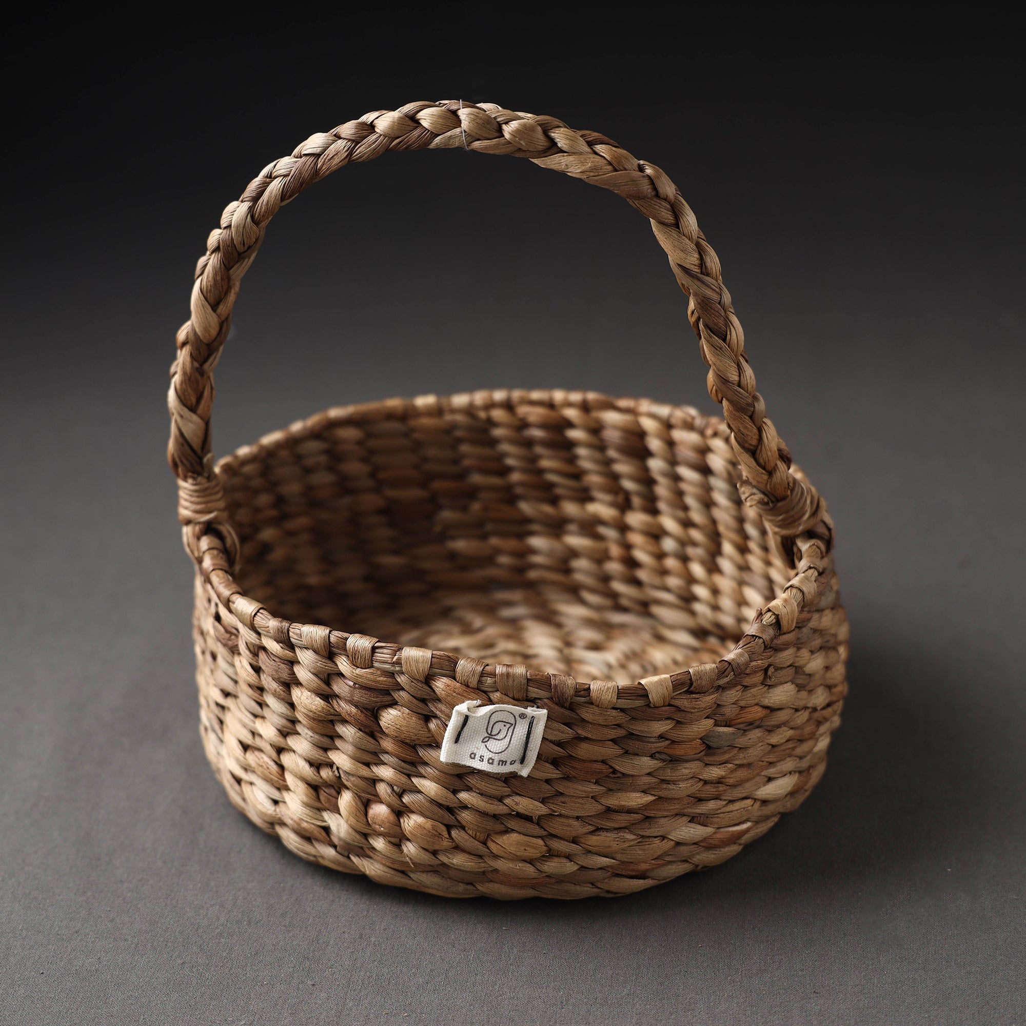 ASAMA Brown - Handcrafted Organic Water Hyacinth Essential Basket