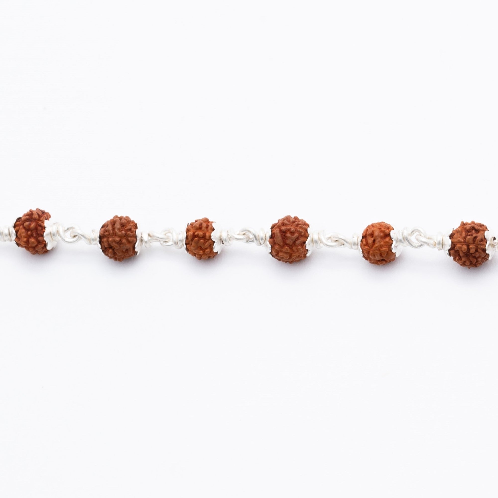 Prinjal Jewellers Rudraksha Silver Bracelet Single Line for Kids