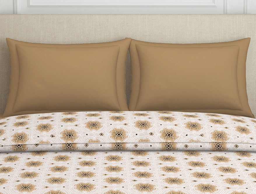 Spaces India Ornate Brown Polycotton Quilt Double Harmony - By Welspun - view 4