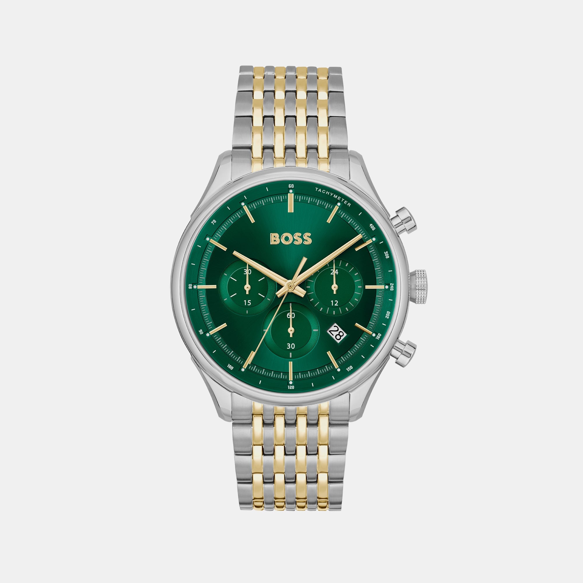 Boss Gregor Men Quartz Green Dial Chronograph Stainless Steel Watch 1514081