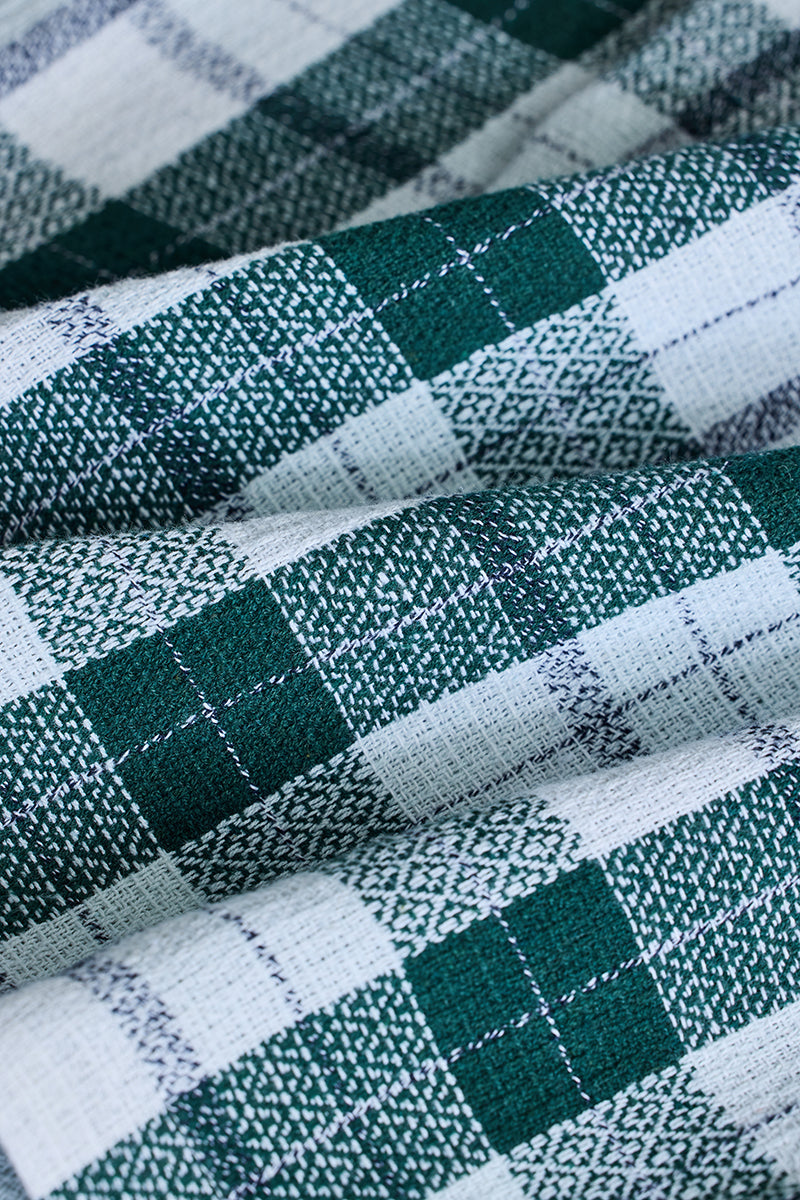 SNITCH Dark Green Box Fit Tartan Shirt - view 8