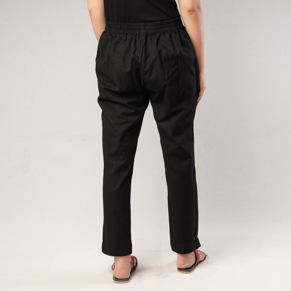 ITOKRI CASUALS Black - Cotton Tapered Casual Pant for Women - view 5