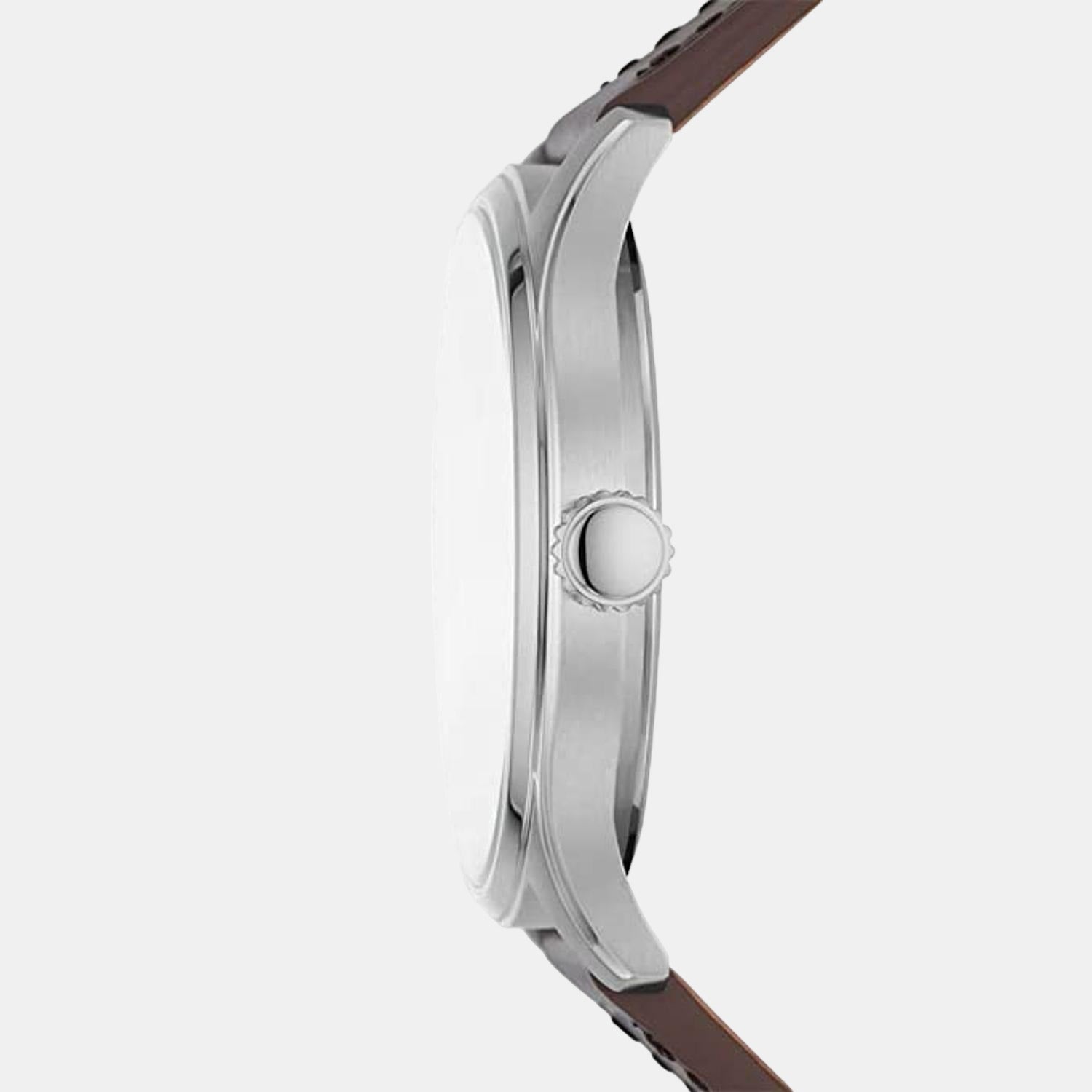 Fossil Dayliner Men Quartz Cream Dial Analog Leather Watch FS5927 - view 2