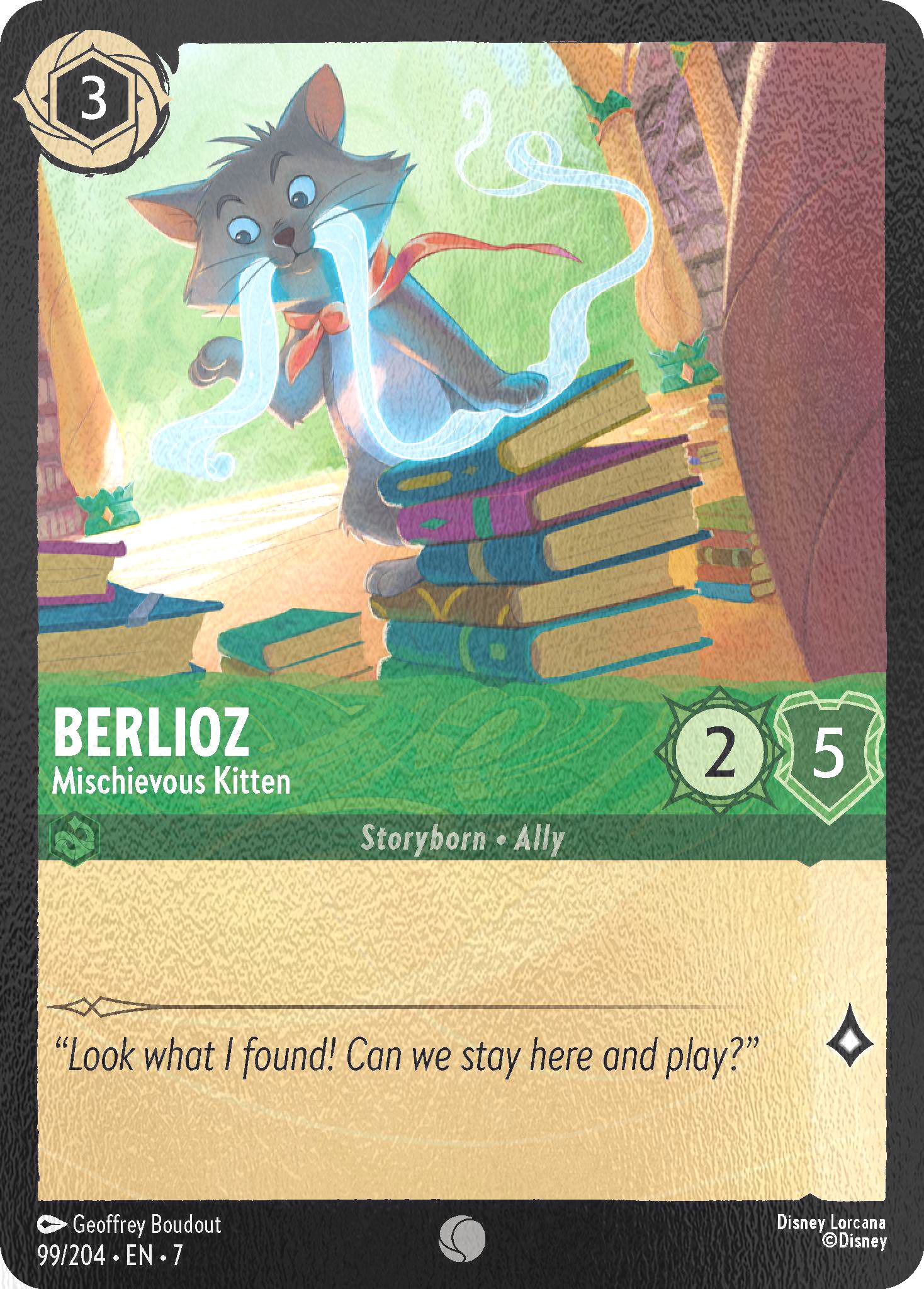 Island cold foil – Lorcana Berlioz - Mischievous Kitten - 99/204 [Archazia's Island] [Cold Foil]