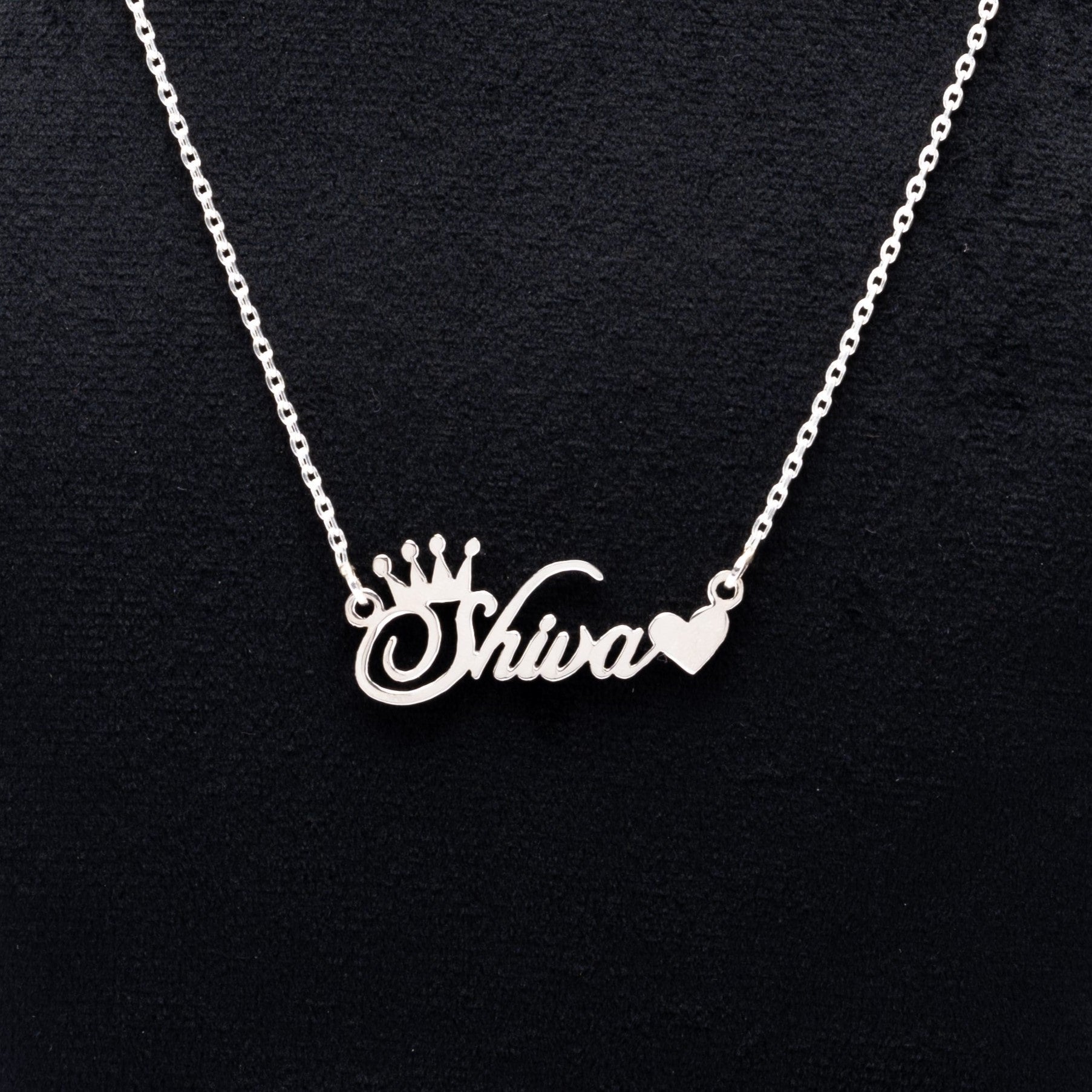 Prinjal Jewellers Silver Name Chain with Shiva Pendant for Couples - view 2