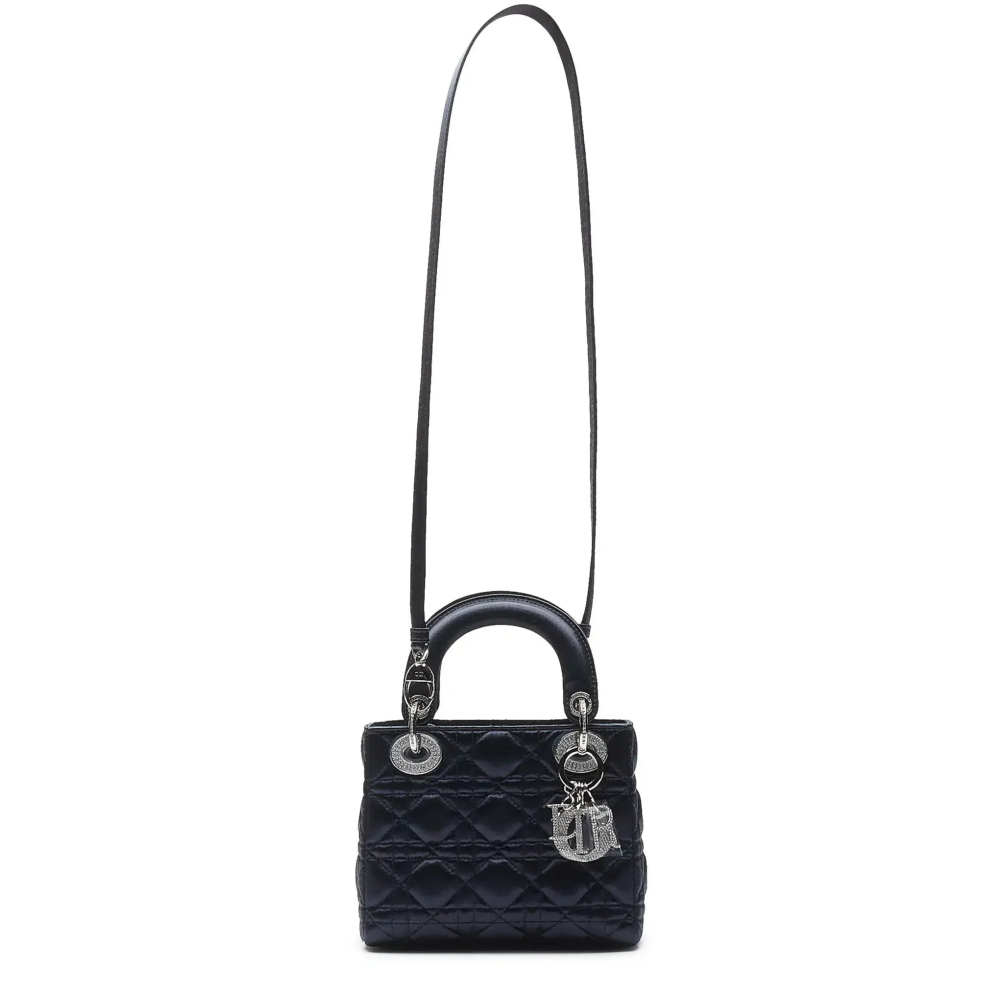 Dior Lady Dior Lady Diana Limited Edition Satin Blue Mini Handbag - view 5