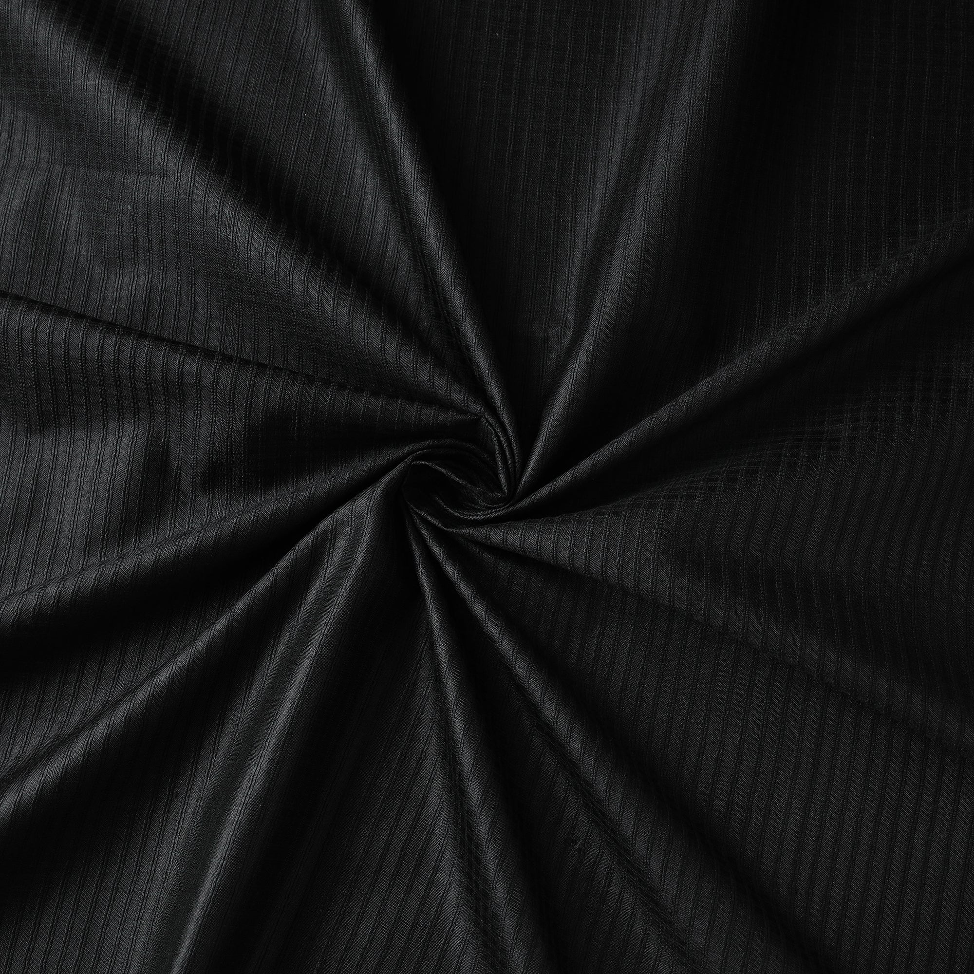 ITOKRI CRAFTS INITIATIVE Black - Vidarbha Tussar Silk Checks Handloom Fabric - view 2