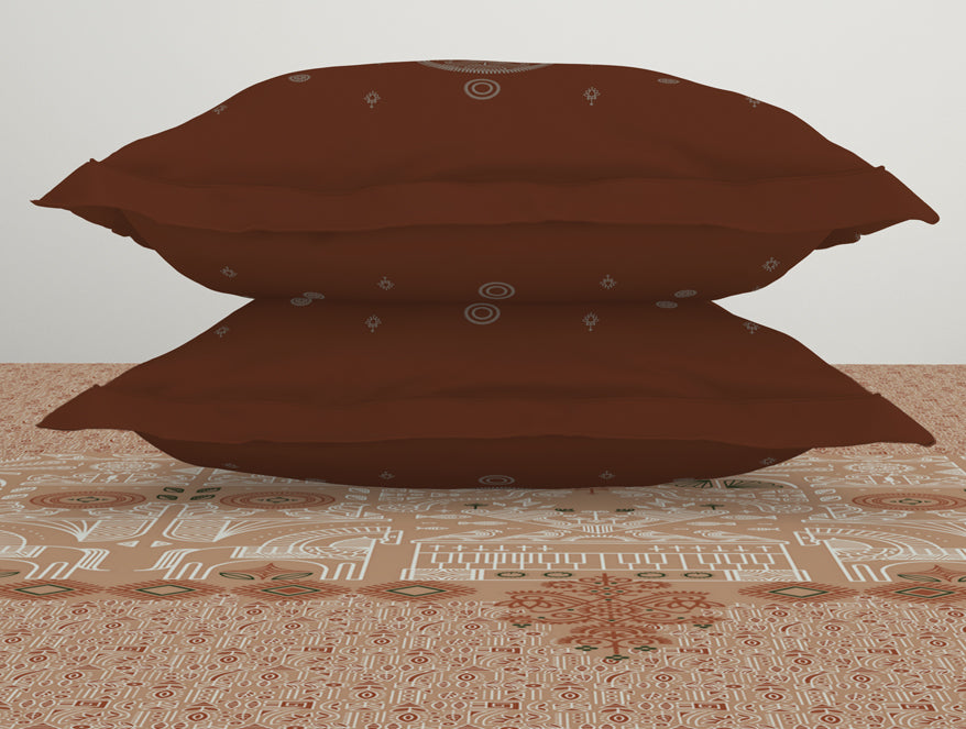 Spaces India Godna Ornate Brown 100% Cotton King Size Bedsheet - Rangana by Spaces - view 6