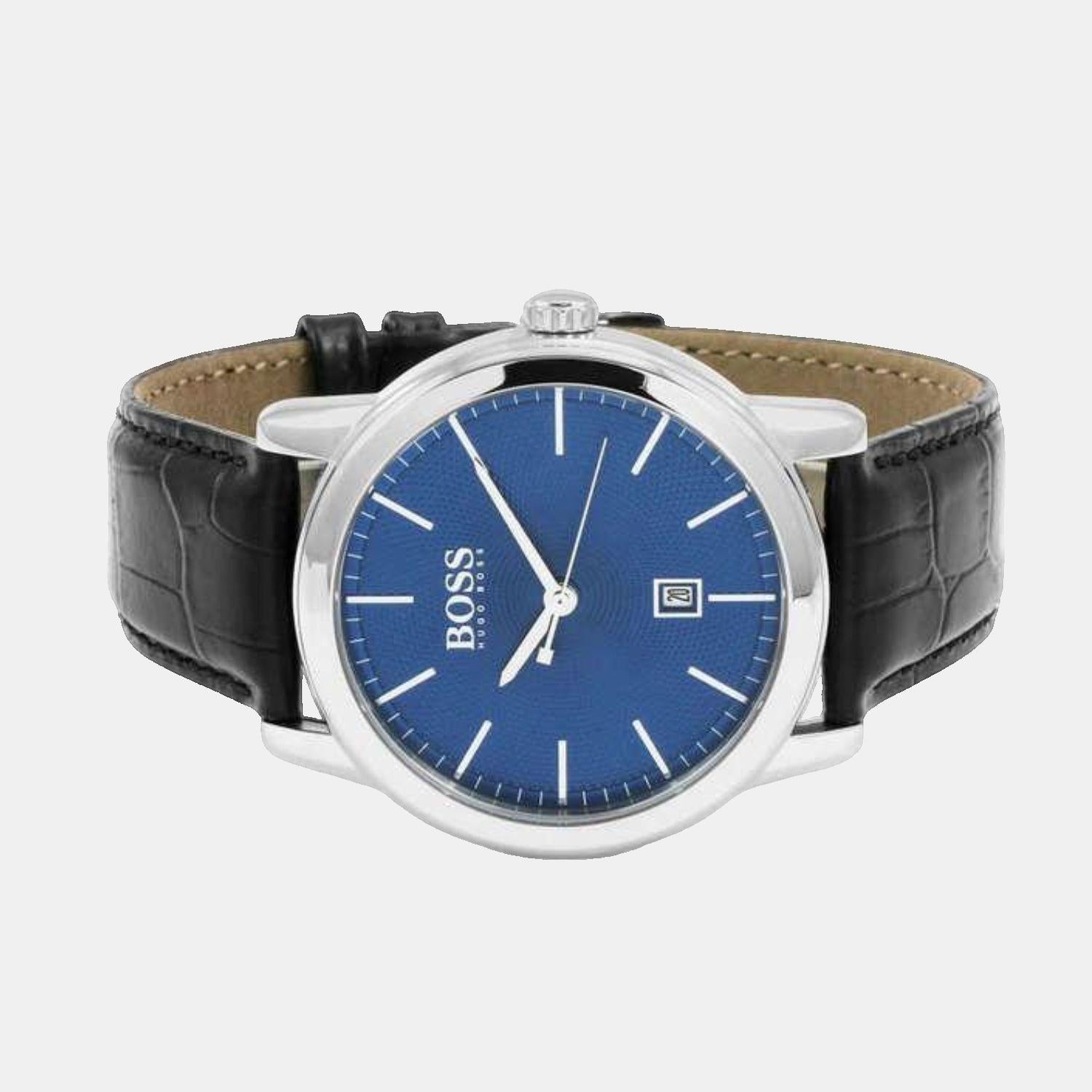 Boss Classic 1 Men Quartz Blue Dial Analog Leather Watch 1513400 - view 2
