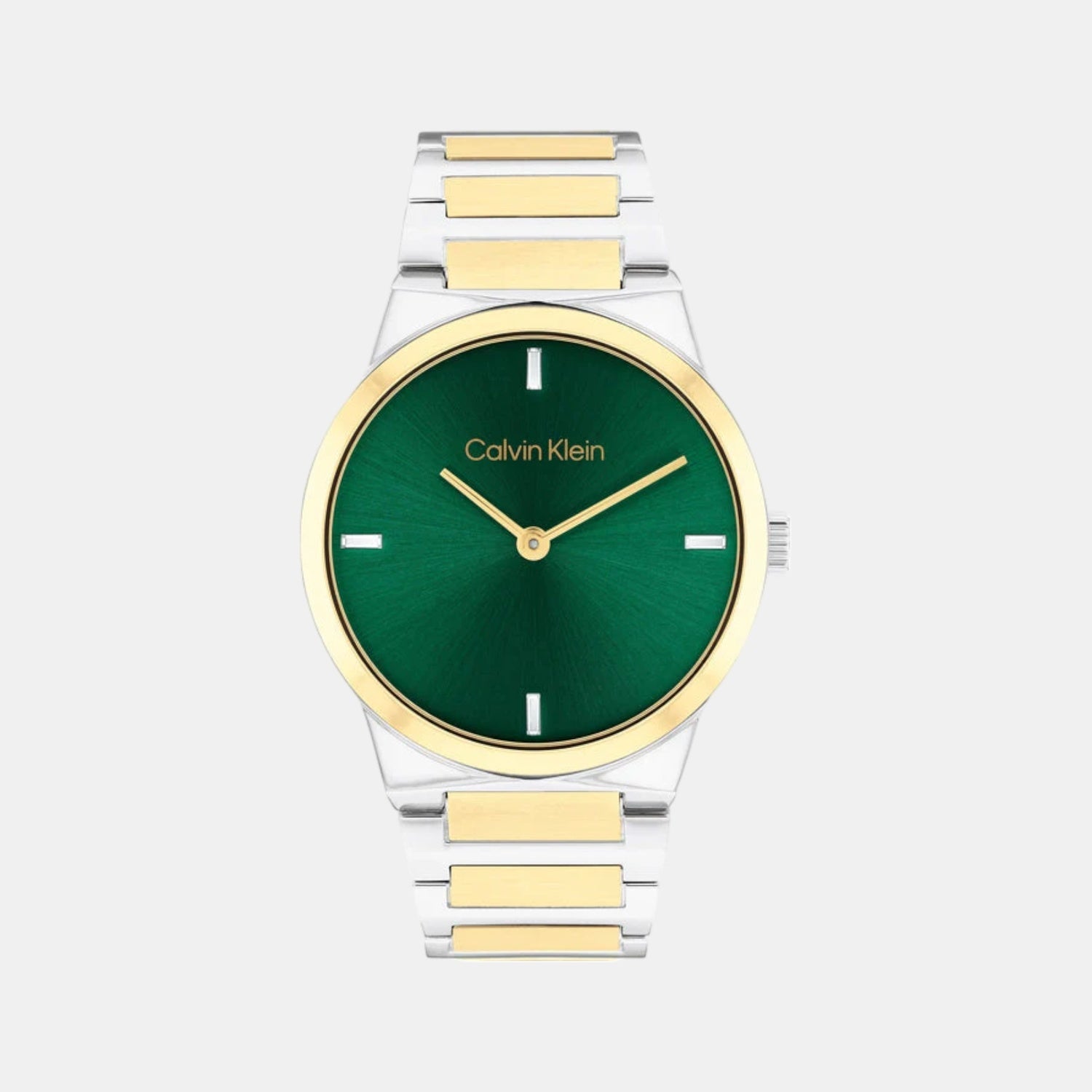 Calvin Klein Ck Linear Elegance Women Quartz Green Dial Analog Stainless Steel Watch 25100087