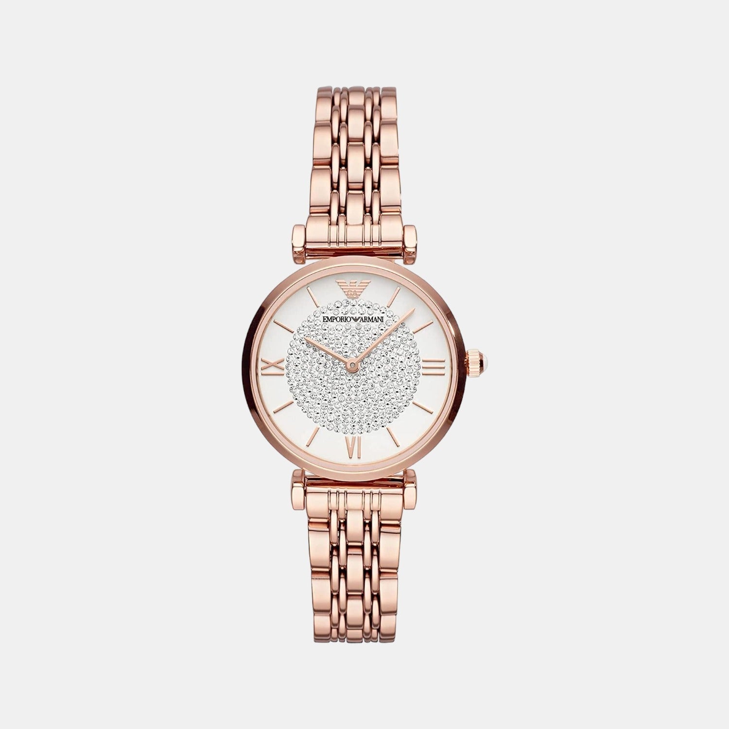 Emporio Armani Gianni T-Bar Women Quartz White Dial Analog Stainless Steel Watch AR11244