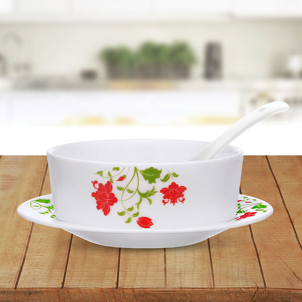 My Borosil Larah by Borosil Hazel Soup Bowl w Saucer Set