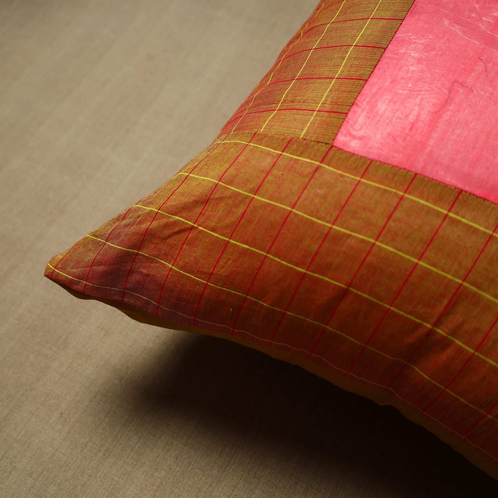 NOORI BAZAR Brown - Patchwork Cotton Kanchipuram Cushion Cover (16 x 16 in) 28 - view 2