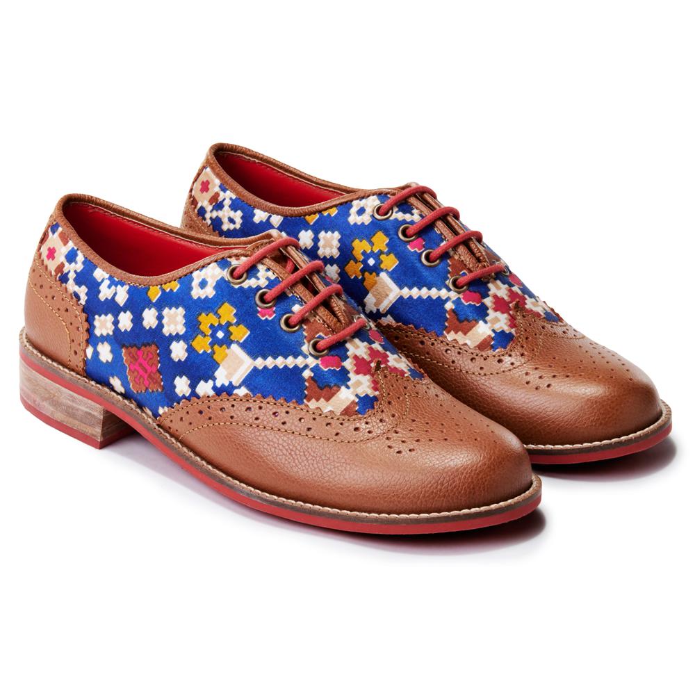 Banjaaran India Patola Brogues Women – Cobalt
