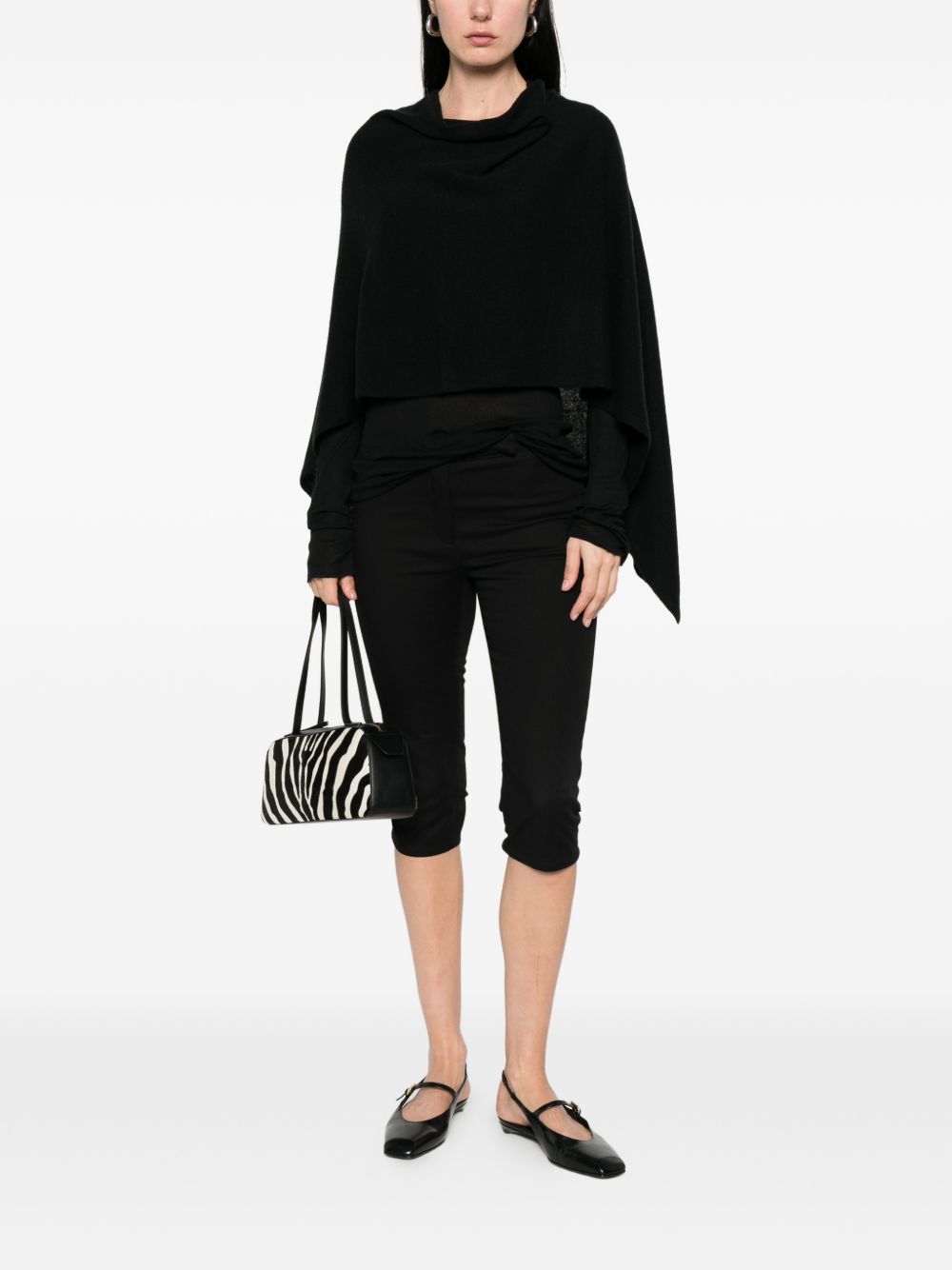 Beyou V-neck cashmere Cashmere poncho – Cashmere 100% - view 3