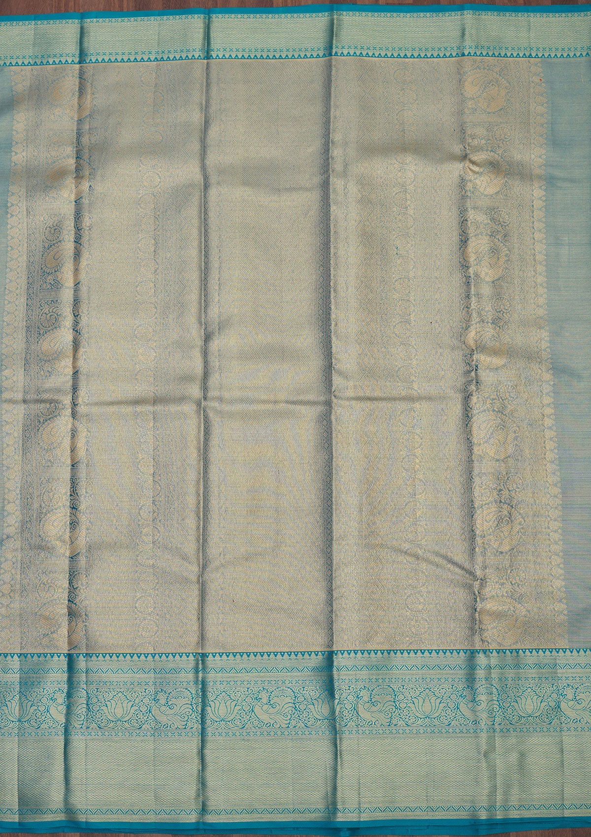 Koskii Turquoise Blue Zariwork Pure Silk Saree - view 5