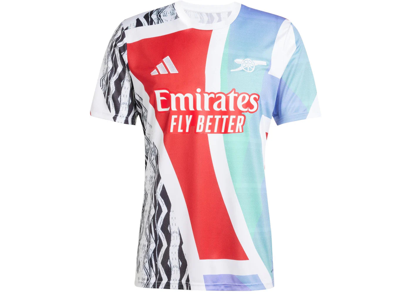 Arsenal 24 25 – adidas Arsenal 24/25 Pre-Match Jersey Better Scarlet/White/Black/Clear Aqua