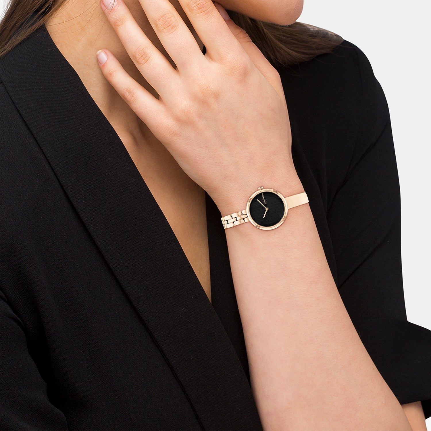 Calvin Klein Bangled Women Quartz Black Dial Analog Stainless Steel Watch 25200280 - view 4