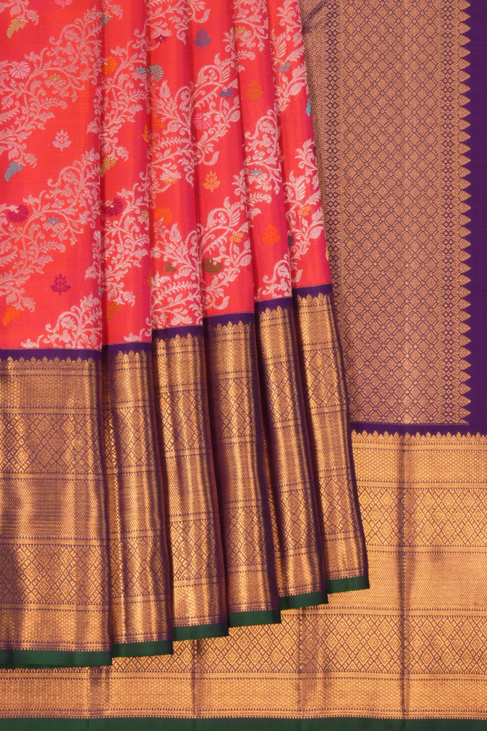 Kalanjali Kanchipattu Brocade Fuchsia-Pink Saree