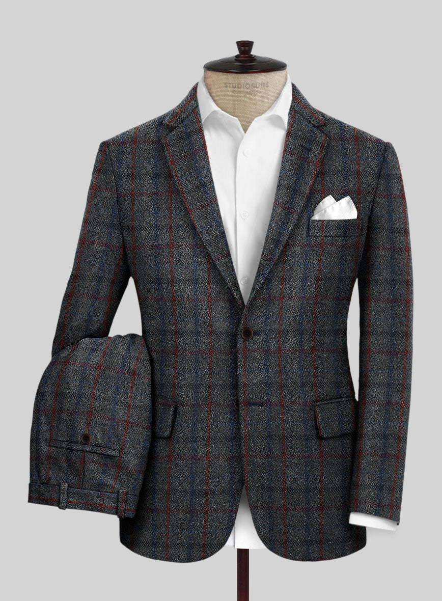 StudioSuits Harris Tweed Ice Blue Check Suit