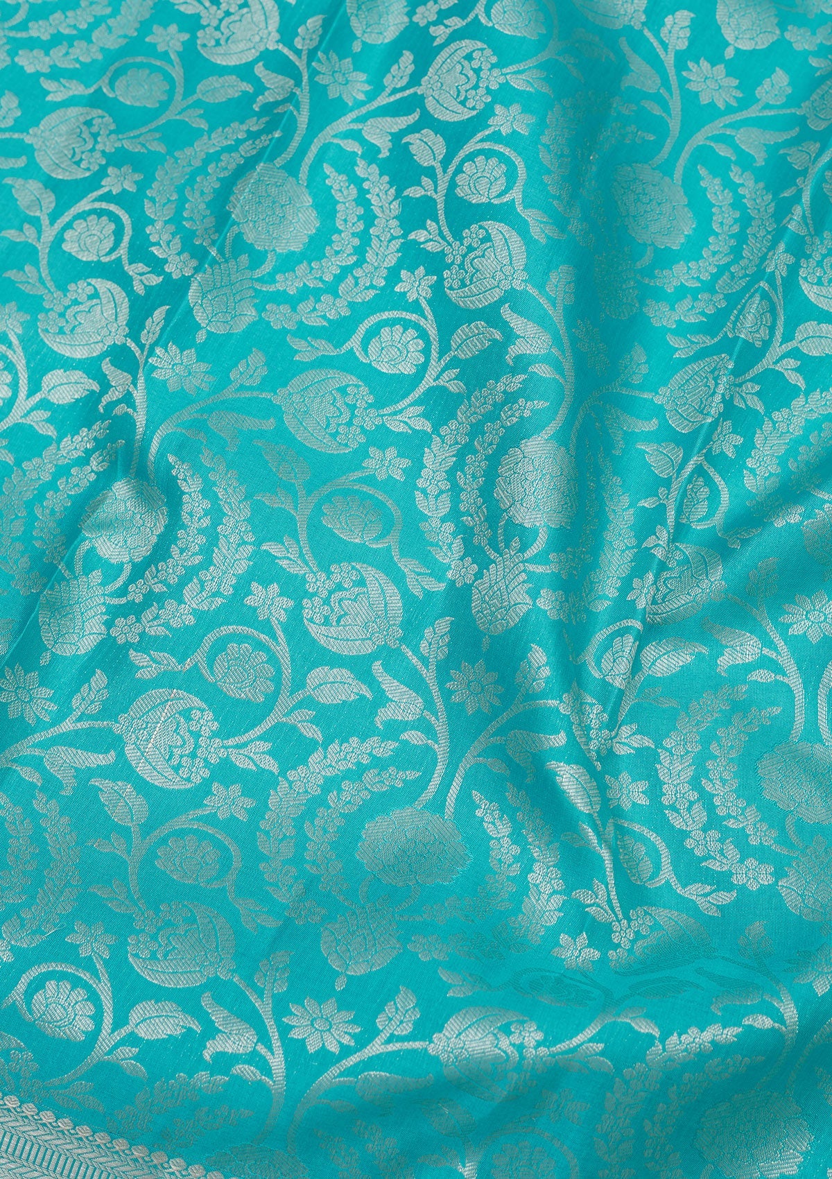 Koskii Sky Blue Zariwork Pure Silk Saree – Women's - view 2