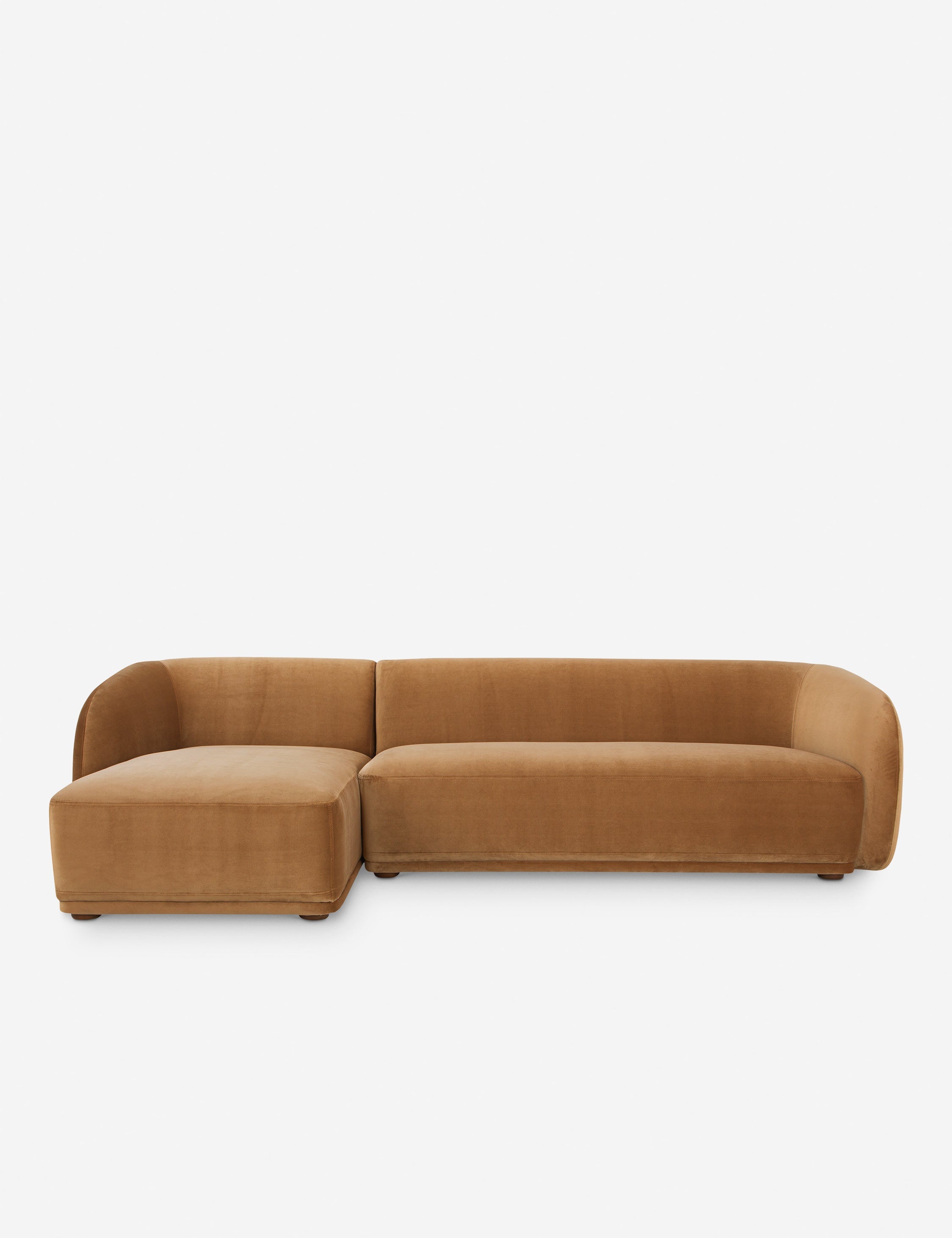 Lulu and Georgia Maas Sectional Sofa – Camel Faux Mohair - view 2