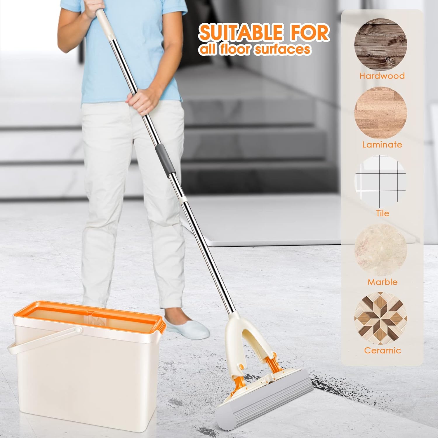 Roposo Clout New Easy Cleaning Folding Sponge Mop???? - view 7