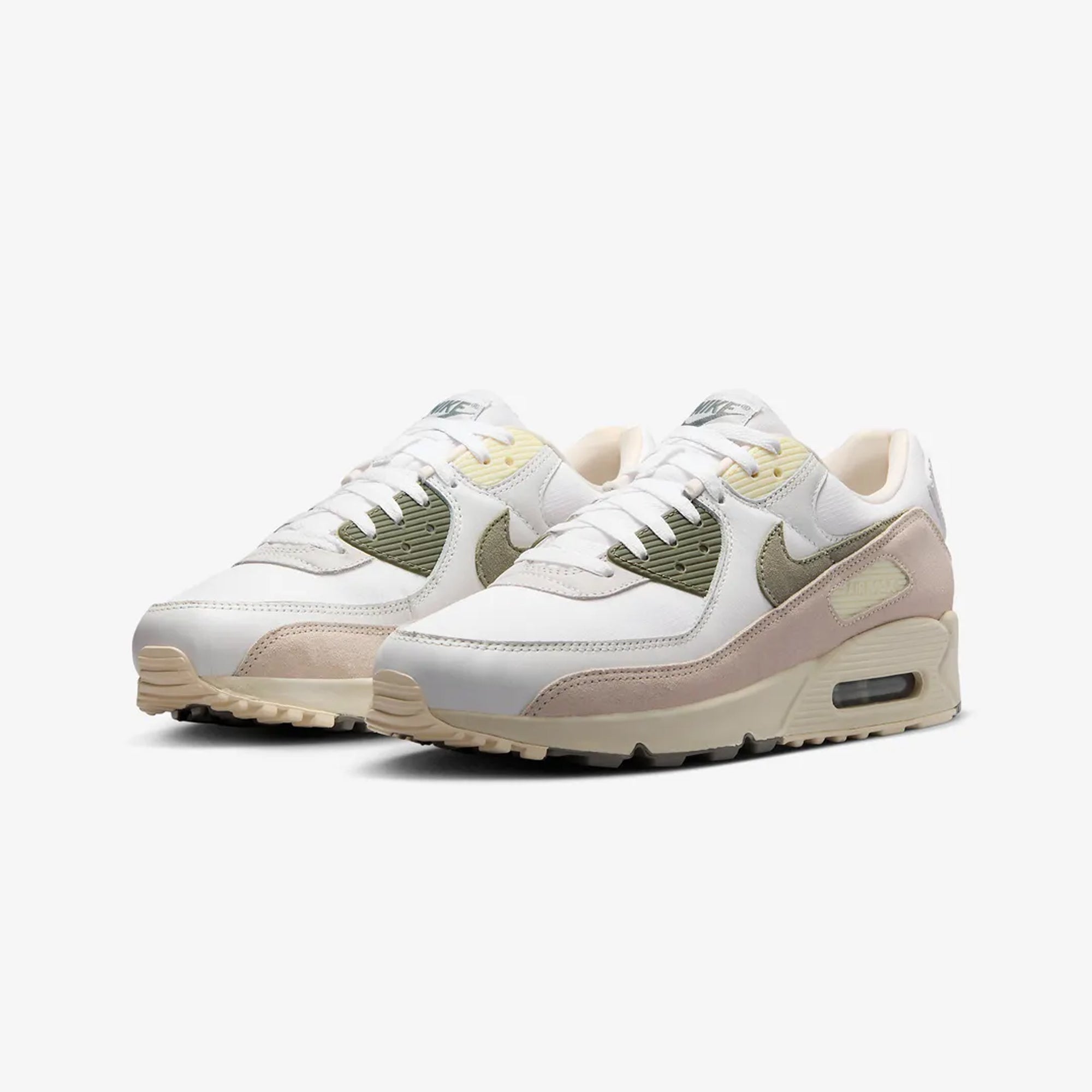 Nike | AIR MAX 90 SE { WHITE/DARK STUCCO-SUMMIT WHITE-PHANTOM
