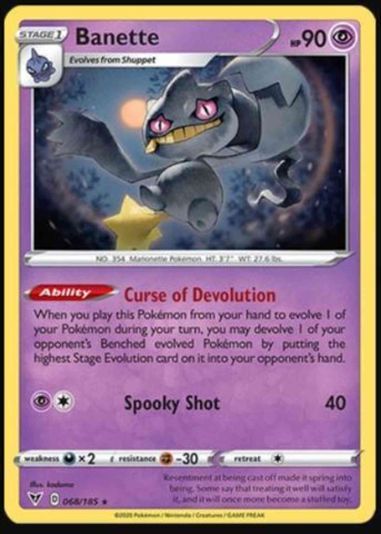 Rare swsh4-068 reverse – Pokémon Banette - 068/185 - Rare [swsh4-068] [Reverse Holo]