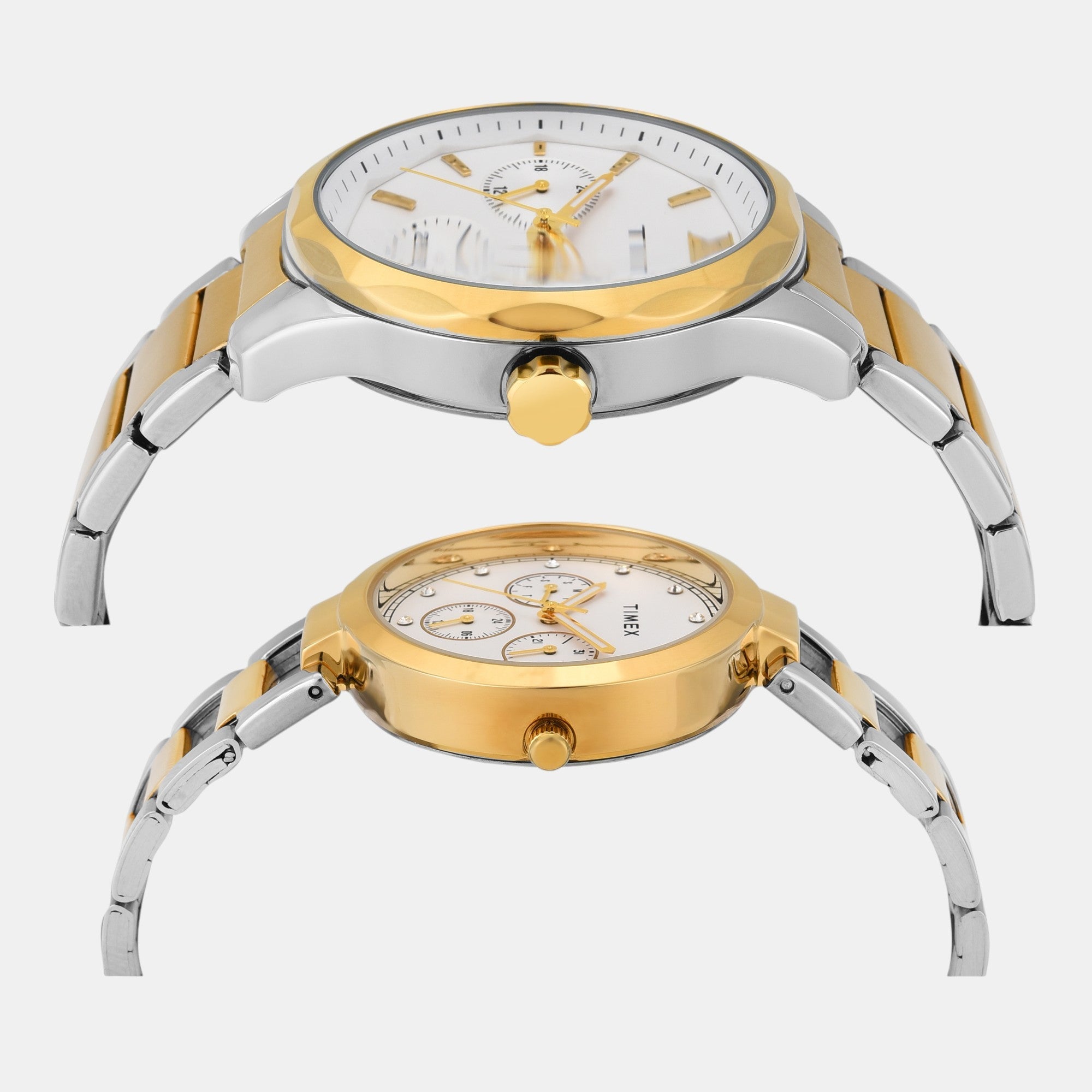Timex Fashion Couple Quartz White Dial Multi-Function Stainless Steel Watch TW00PR312 - view 4