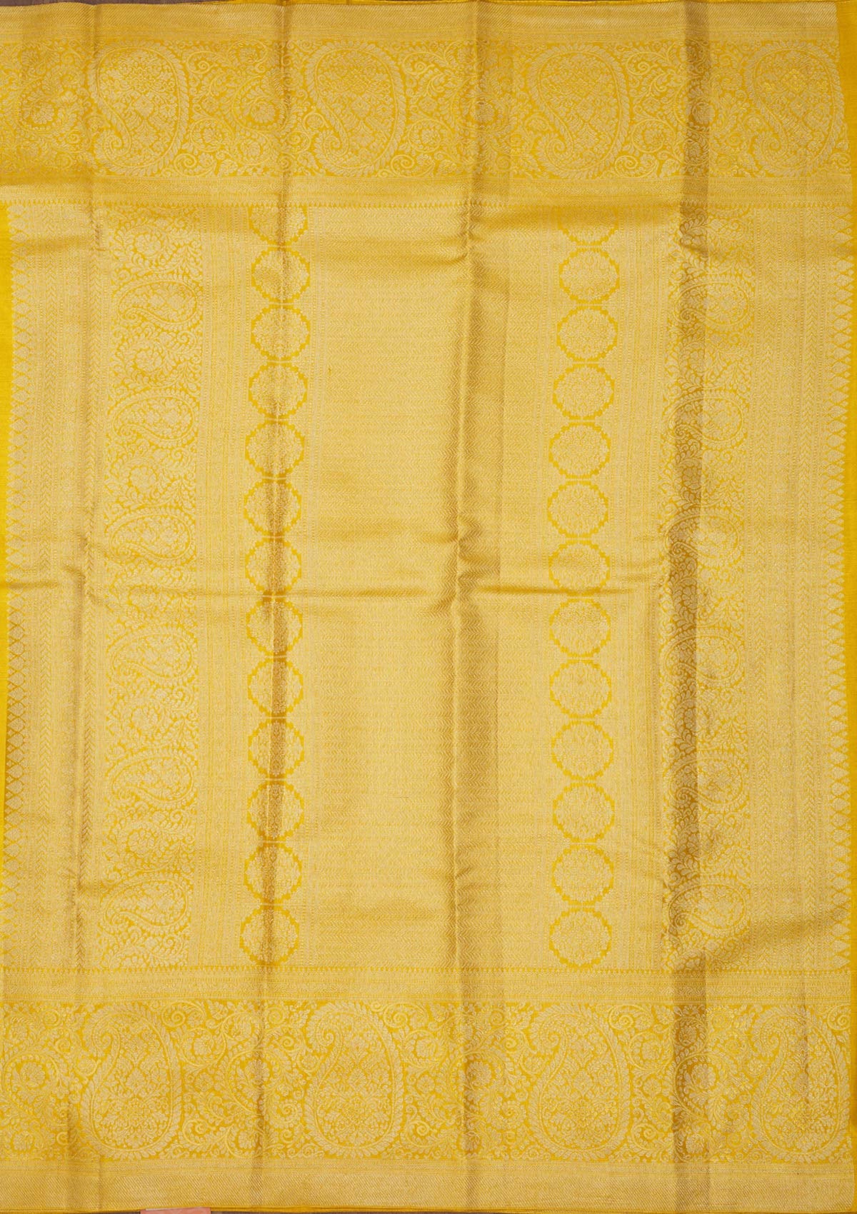 Koskii Lemon Yellow Zariwork Pure Silk Saree – Women's - view 5